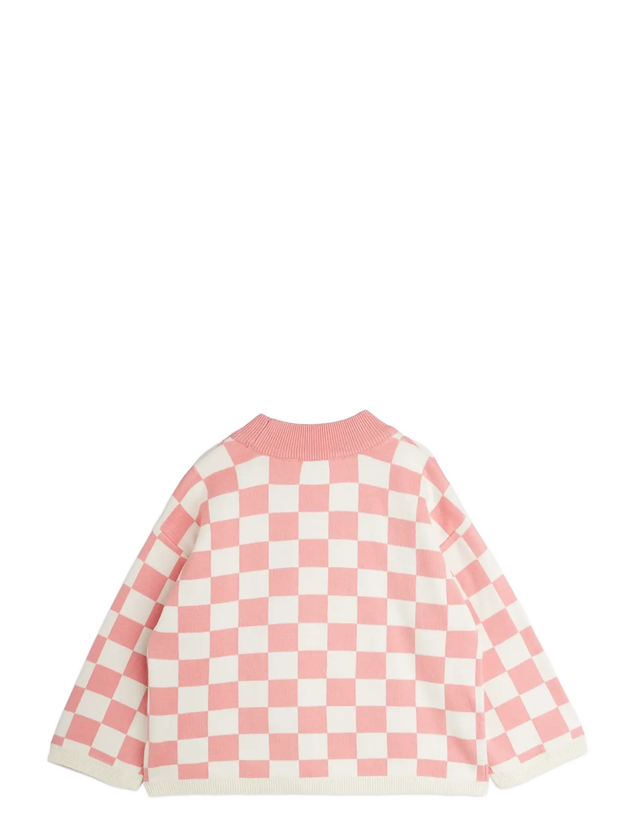 Mini Rodini - Chess check knitted sweater - pullover - pink - 1