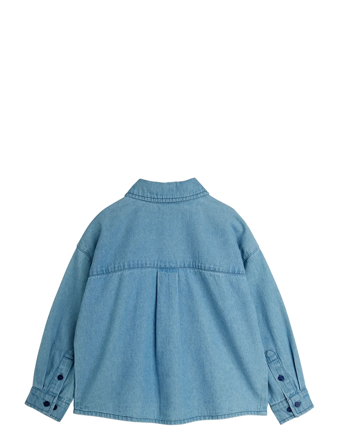 Mini Rodini - LW denim skunk sp ls shirt - långärmade skjortor - blue - 1
