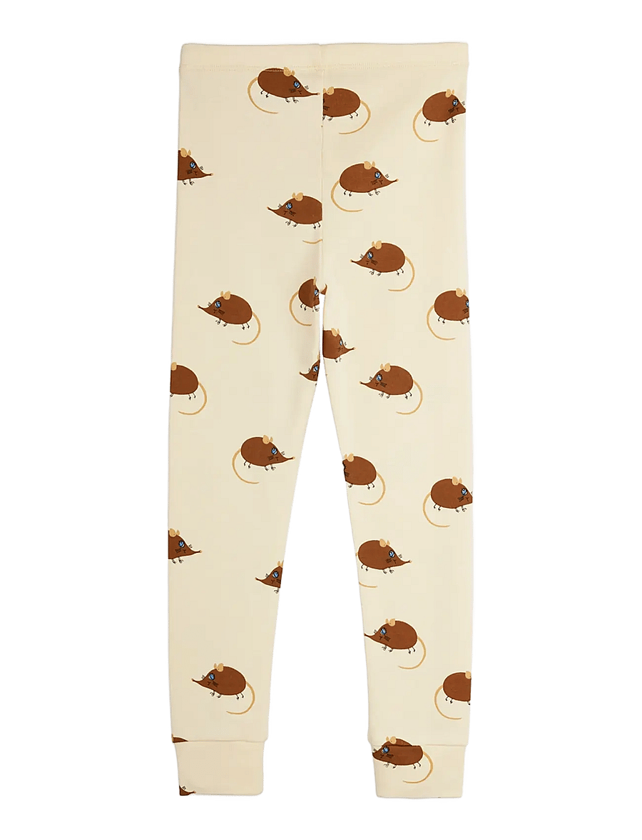 Mini Rodini - Elephant shrew aop leggings - leggings - beige - 1