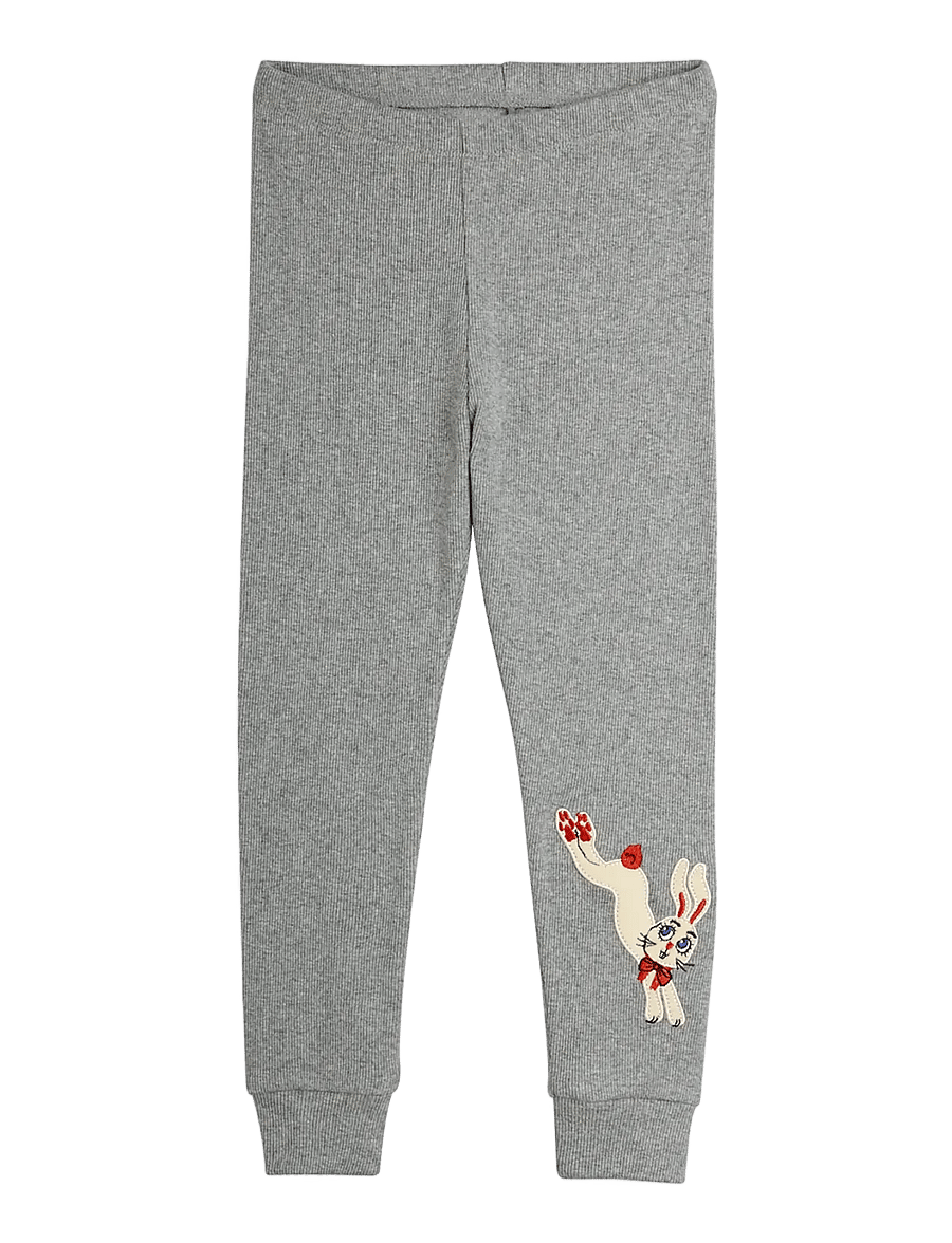 Mini Rodini - Rabbit application leggings - retuusid - grey melange - 0