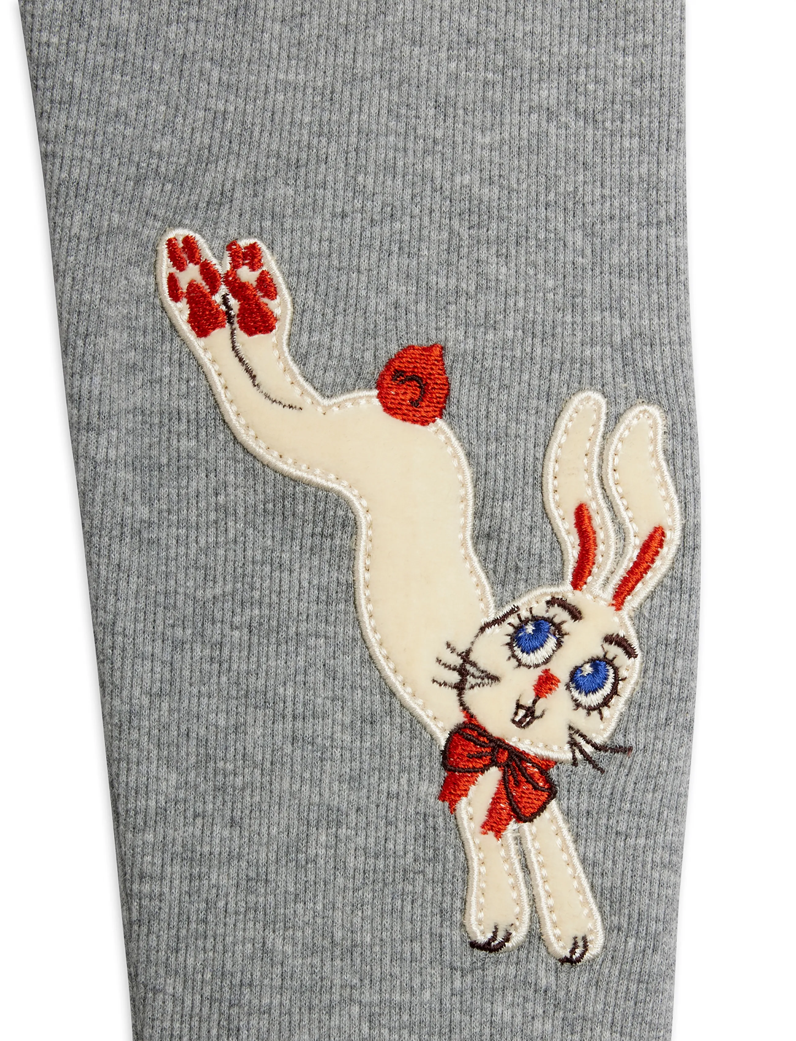 Mini Rodini - Rabbit application leggings - retuusid - grey melange - 2