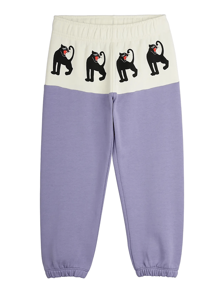 Mini Rodini - Panther panel sweatpants - mjukisbyxor - purple - 0