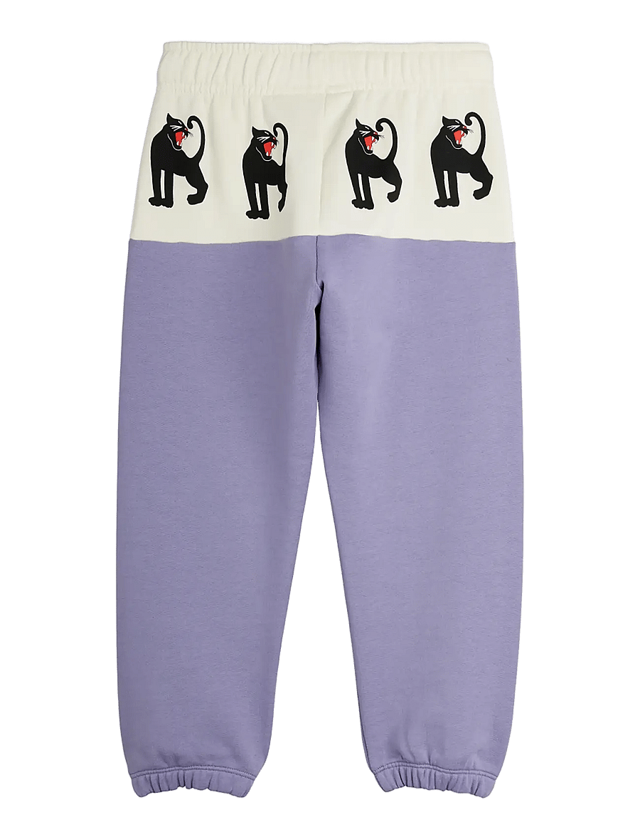 Mini Rodini - Panther panel sweatpants - mjukisbyxor - purple - 1