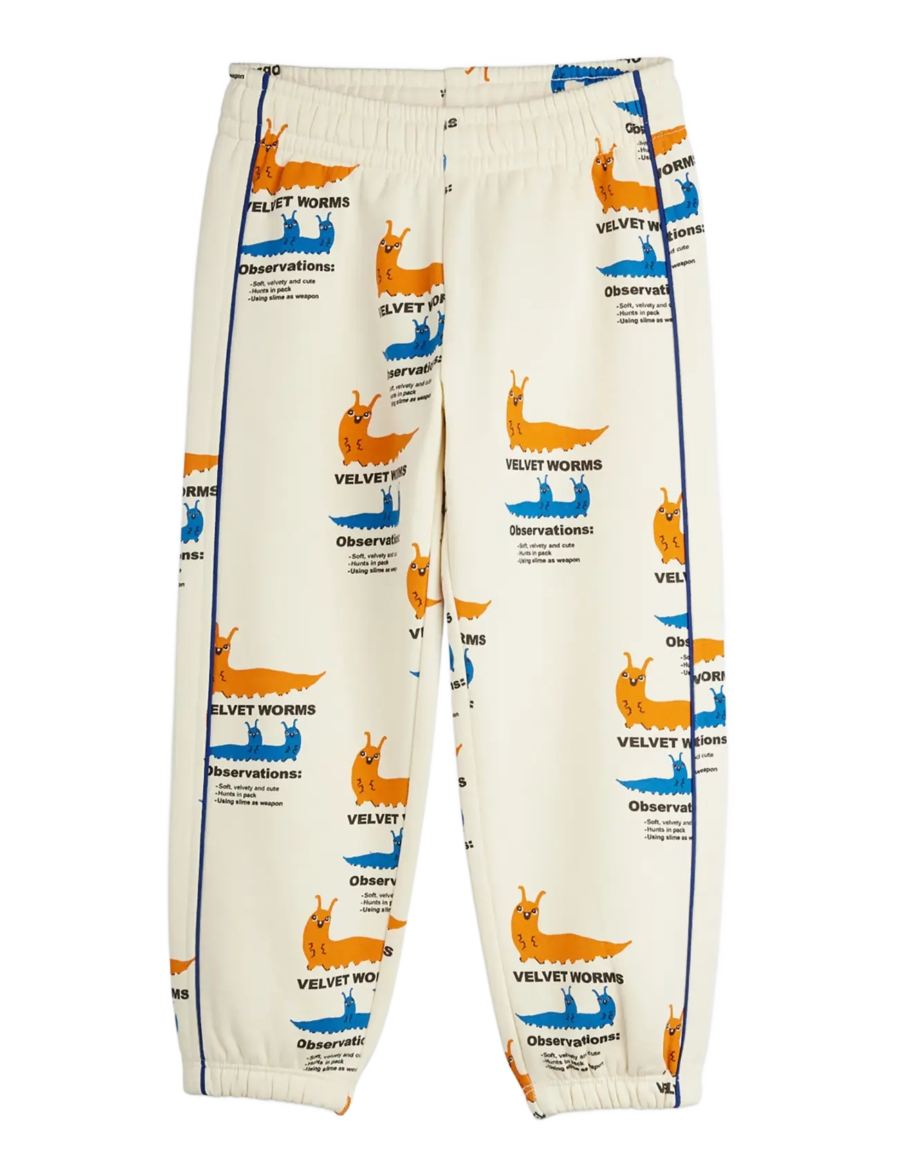 Mini Rodini Velvet Worms Aop Sweatpants, 128/134, Unterteile, Creme - Kinder