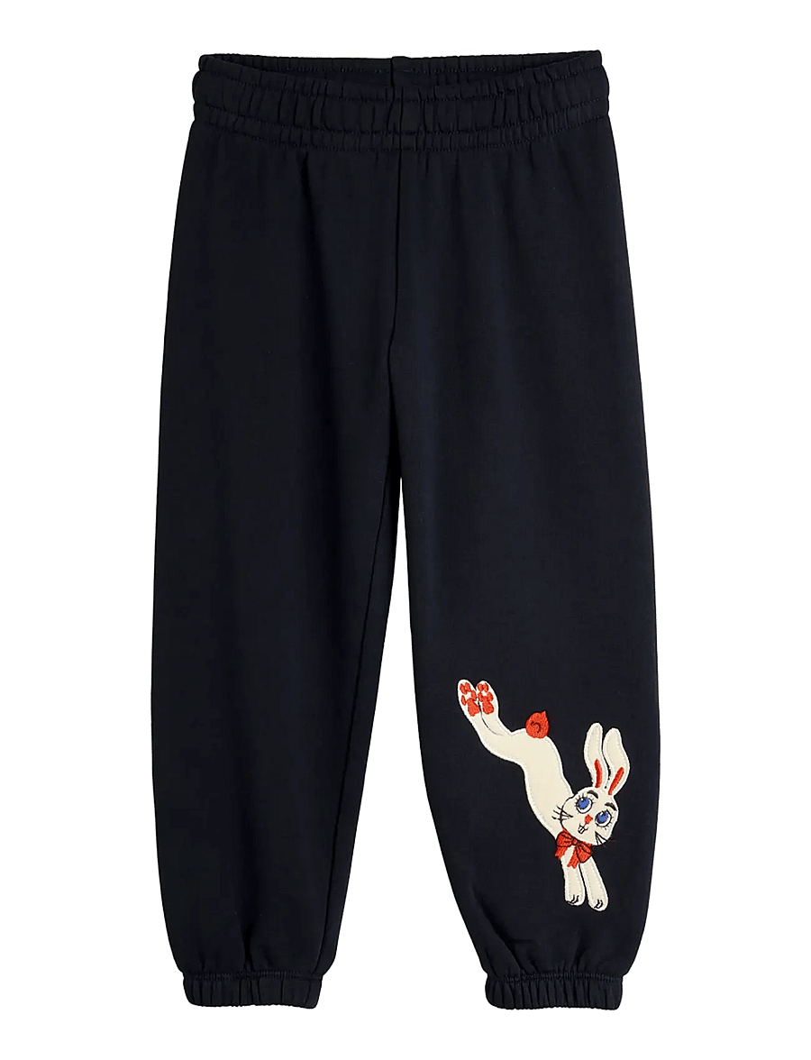 Mini Rodini - Rabbit application sweatpants - dressipüksid - black - 0