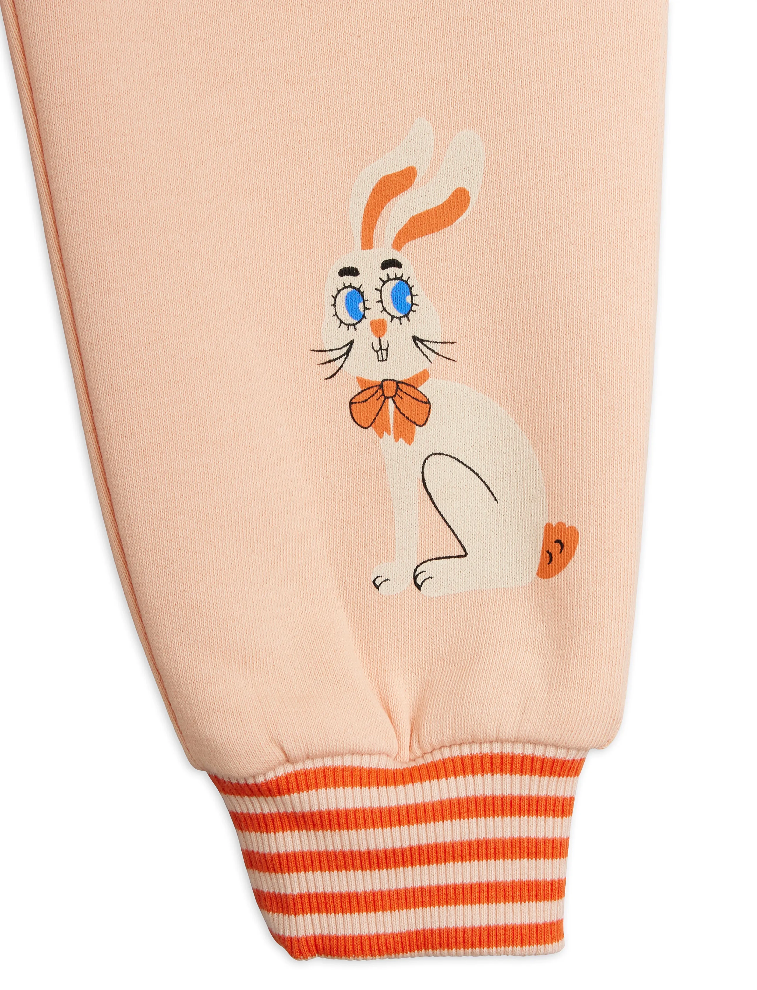 Mini Rodini - Rabbit sp cuffed sweatpants - pink - 2