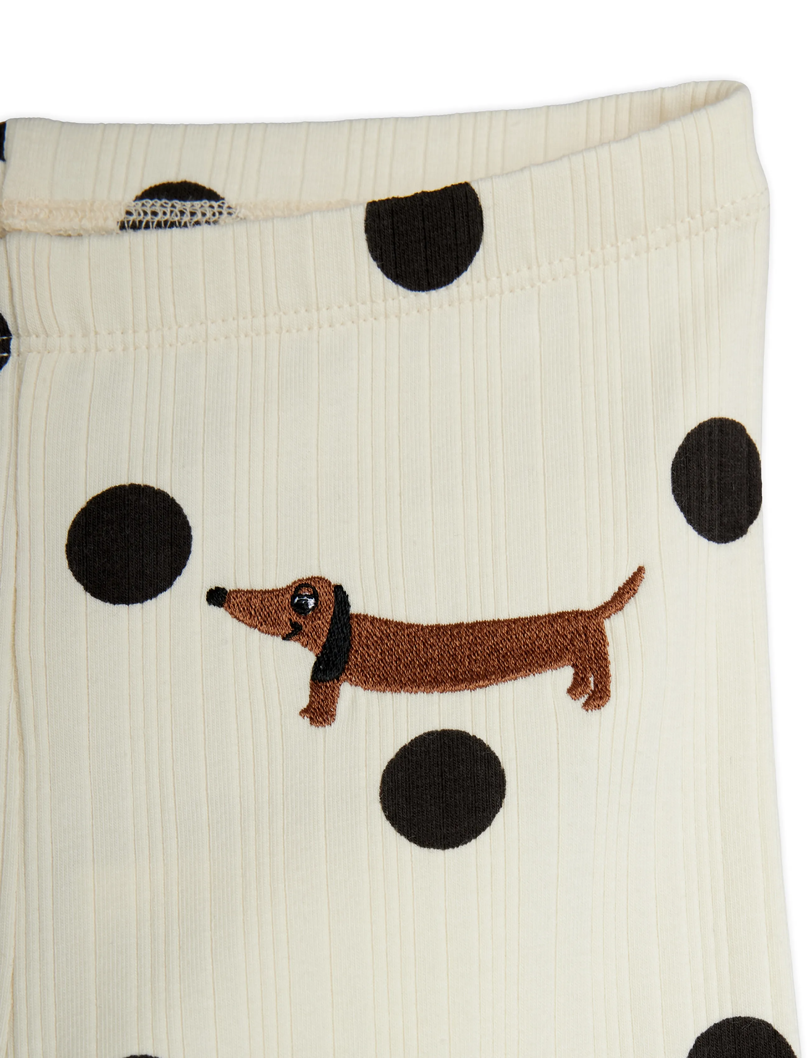 Mini Rodini - Dots aop dog flared trousers - off-white - 2