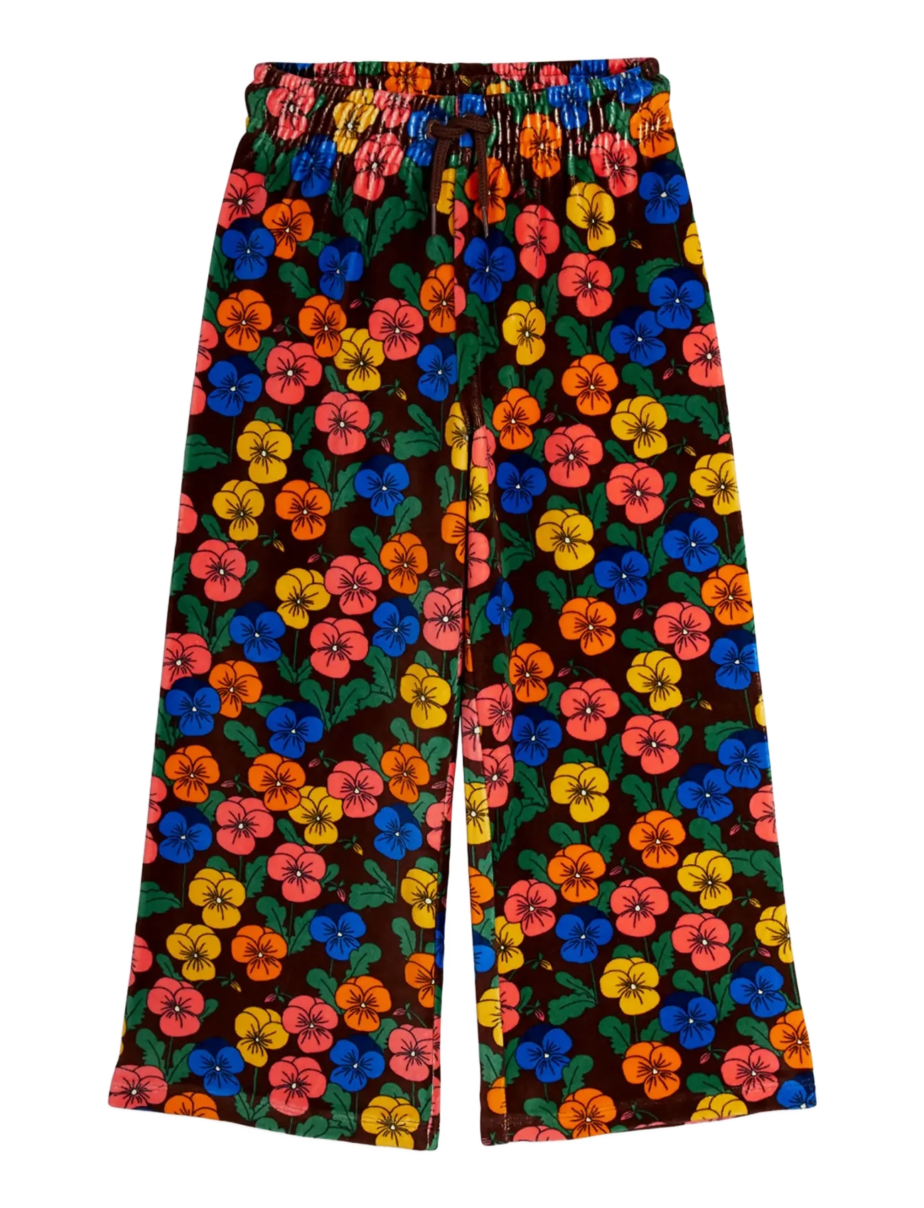 Mini Rodini Violas aop velour trousers - New Arrivals - MULTI / brown