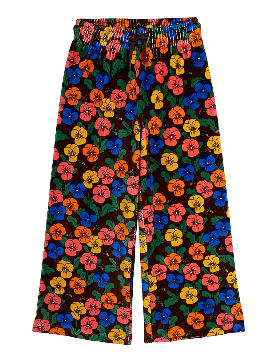 Mini Rodini - Violas aop velour trousers - beebipüksid - multi - 0
