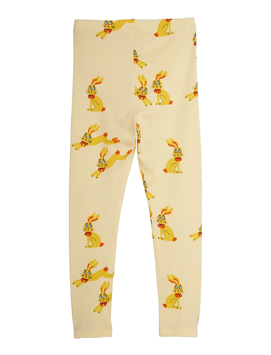 Mini Rodini - Rabbits aop leggings - retuusid - yellow - 1