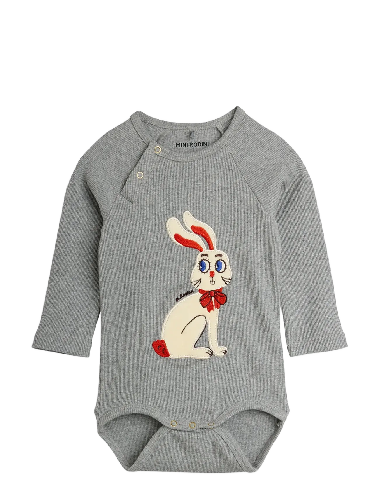 Mini Rodini Rabbit application ls body - Beebiriided - GREY MELANGE / grey