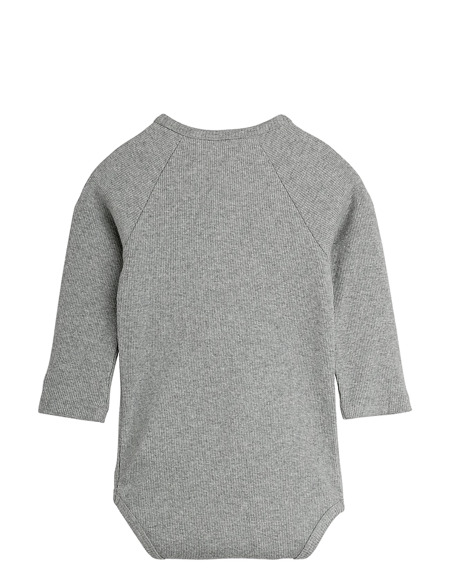 Mini Rodini - Rabbit application ls body - pikkade varrukatega bodid - grey melange - 1