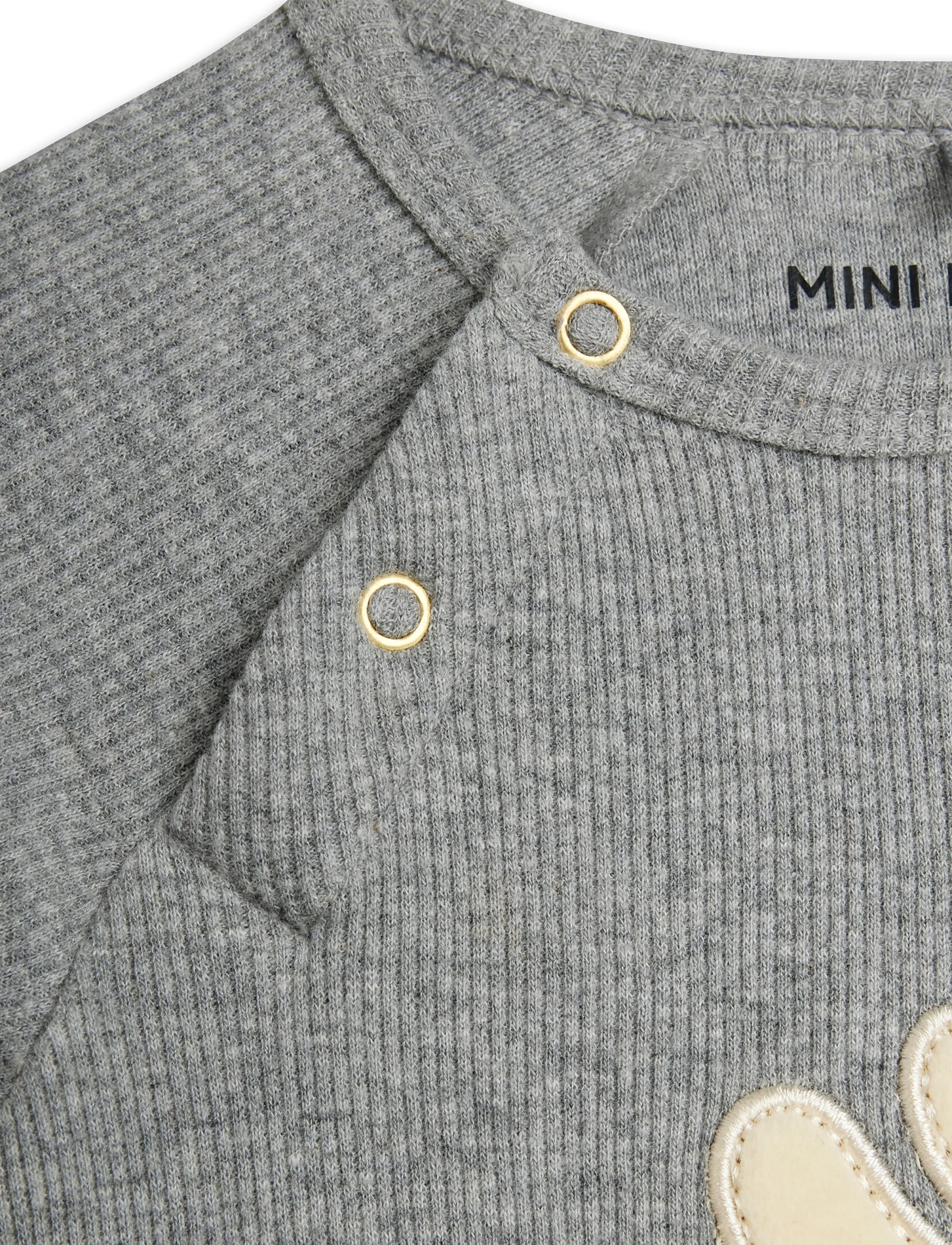 Mini Rodini - Rabbit application ls body - pikkade varrukatega bodid - grey melange - 3
