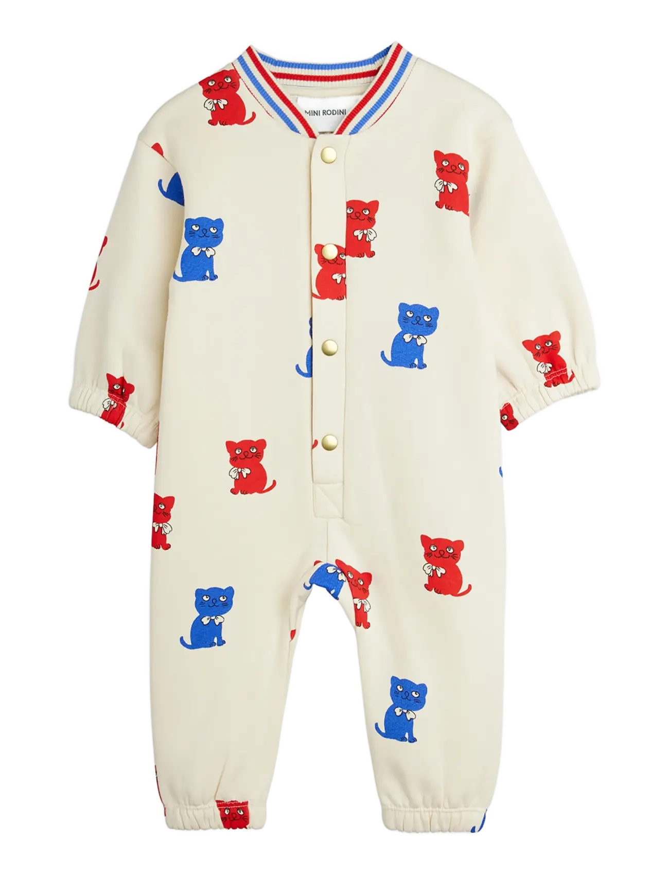 Mini Rodini Kittens aop baby onesie - Byxdress - OFF-WHITE / cream