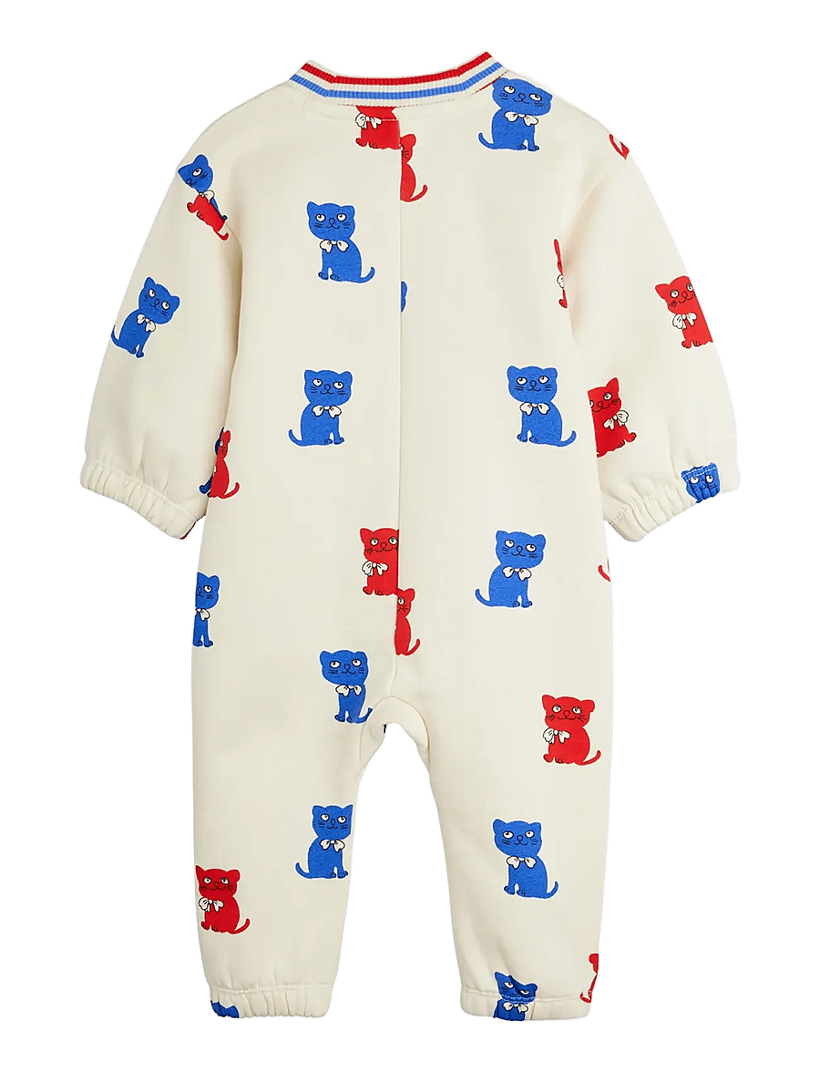 Mini Rodini - Kittens aop baby onesie - buksedragter - off-white - 1