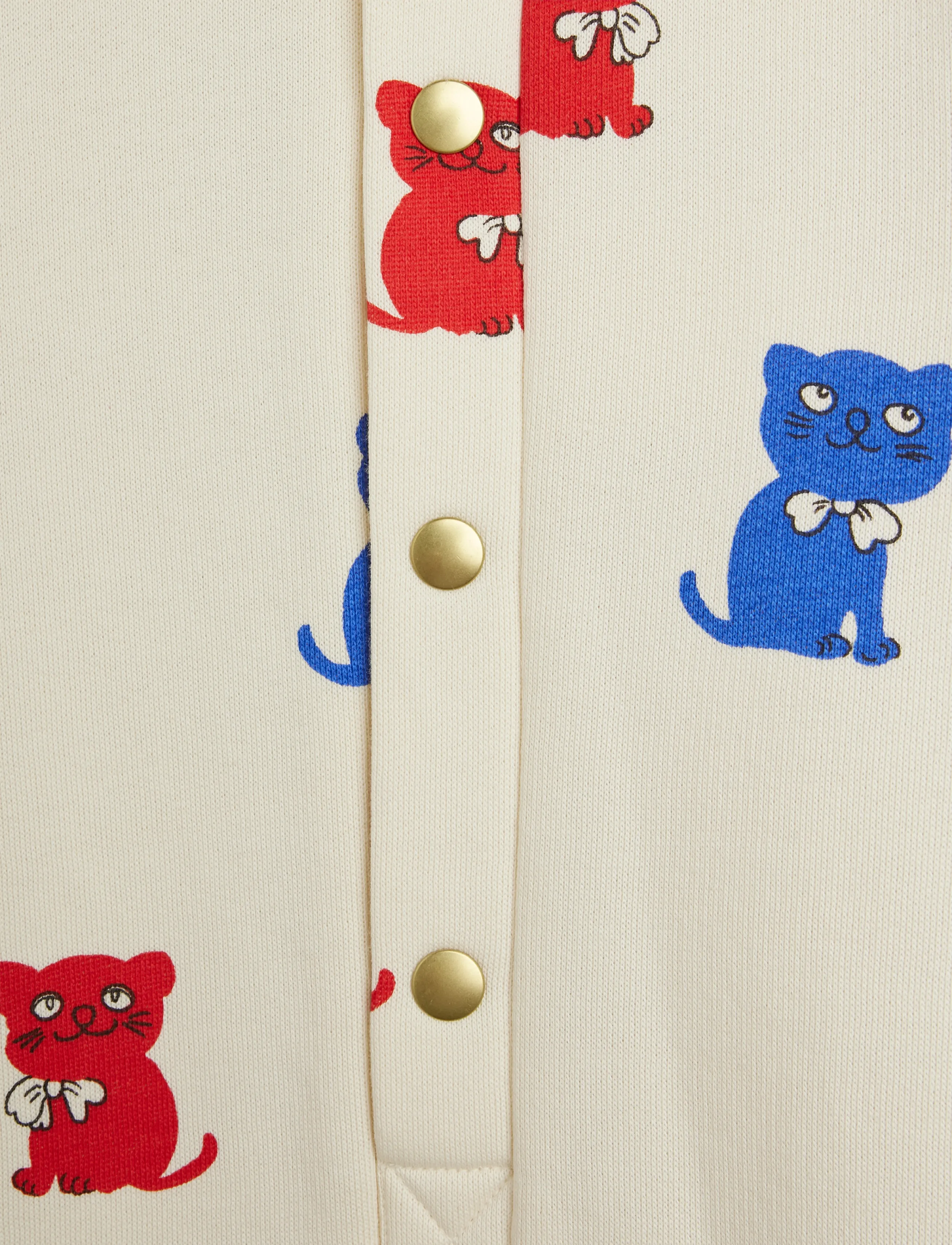 Mini Rodini - Kittens aop baby onesie - off-white - 2