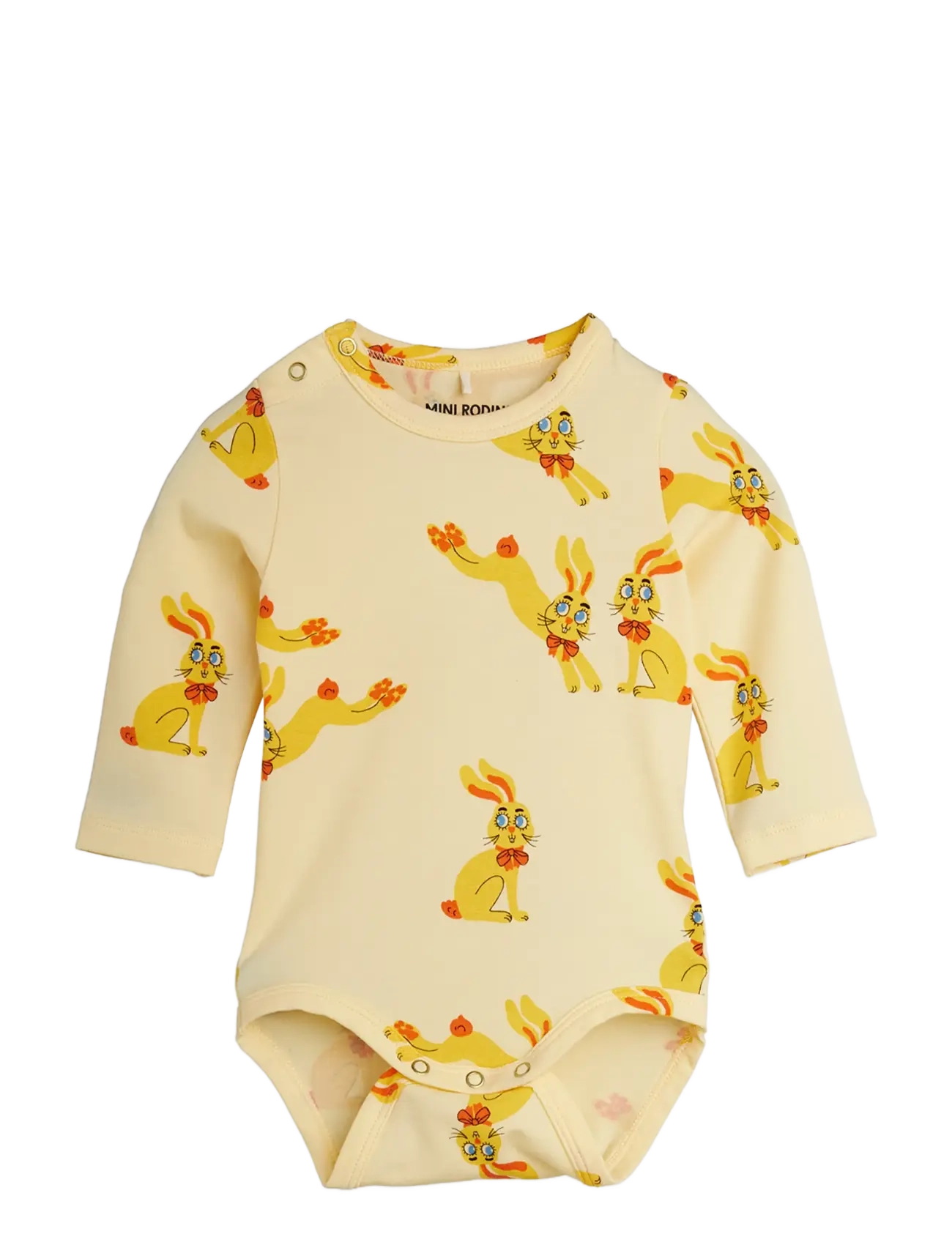 Mini Rodini Rabbits aop ls body - Beebiriided - YELLOW / yellow