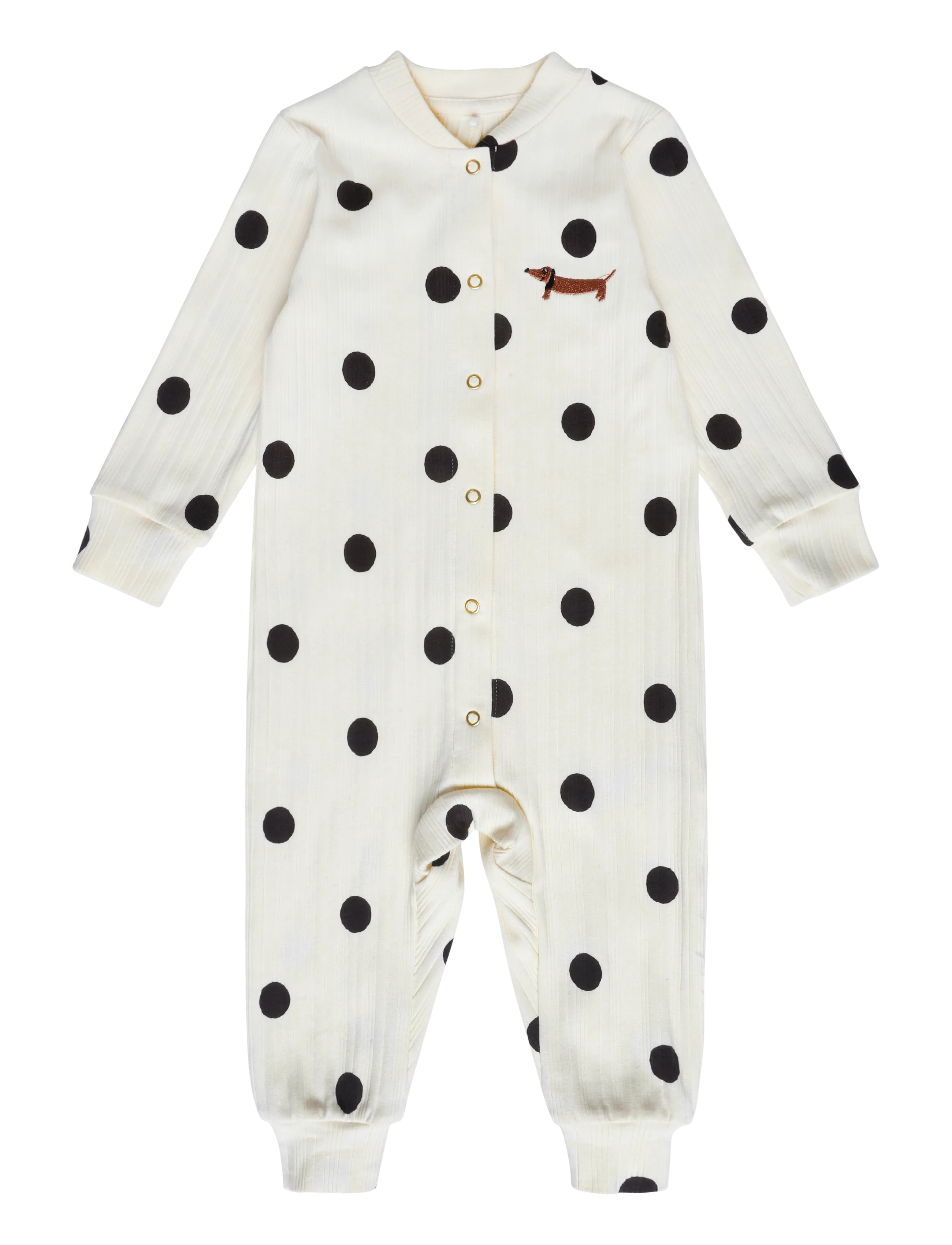 Mini Rodini Dots aop dog jumpsuit - Mini Rodini - OFF-WHITE / white