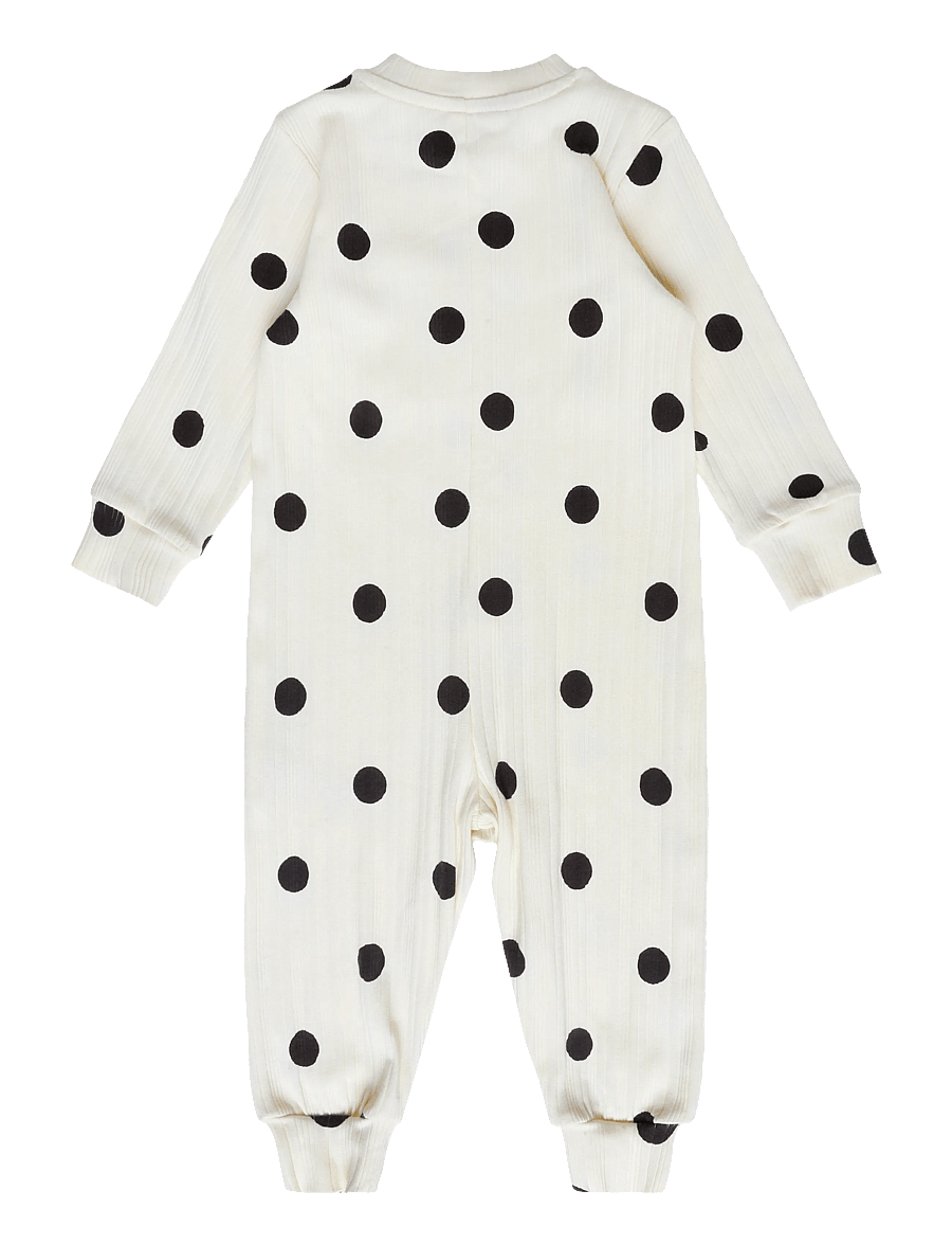 Mini Rodini - Dots aop dog jumpsuit - buksedragter - off-white - 1