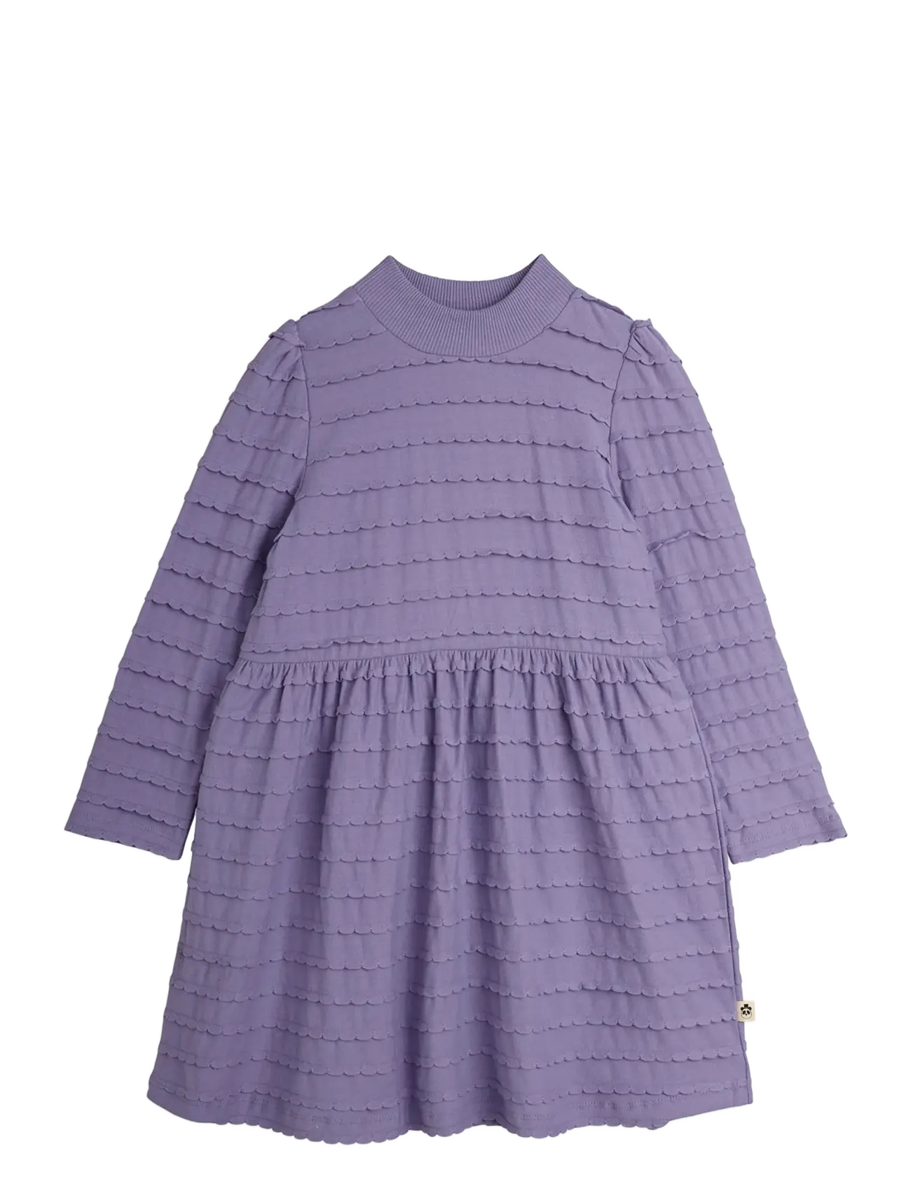 Mini Rodini Textured Frill Ls Dress, 92/98, Purple, Fritidskjoler > Fritidskjoler Med Lange Ærmer, Børn