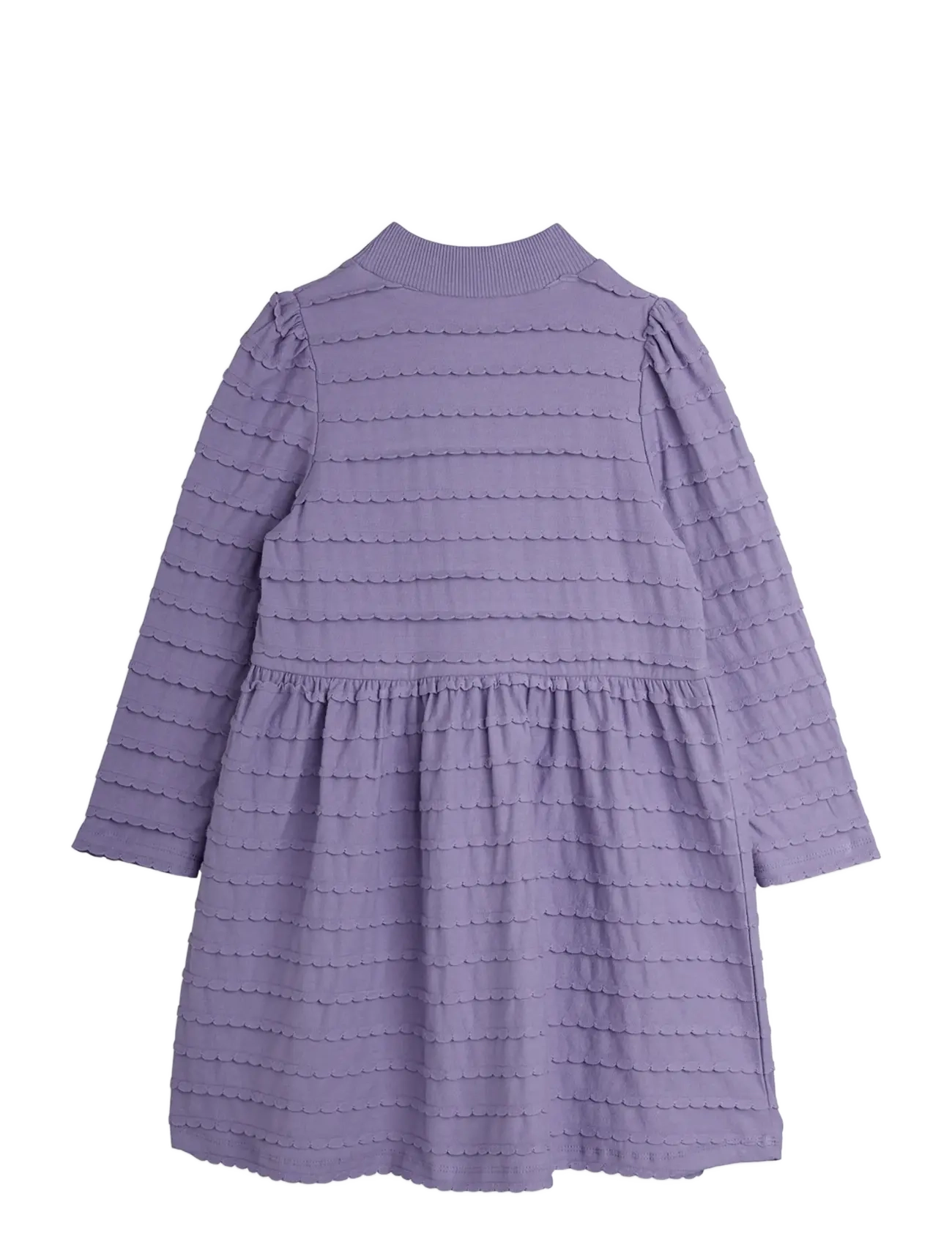 Mini Rodini - Textured frill ls dress - långärmade babyklänningar - purple - 1