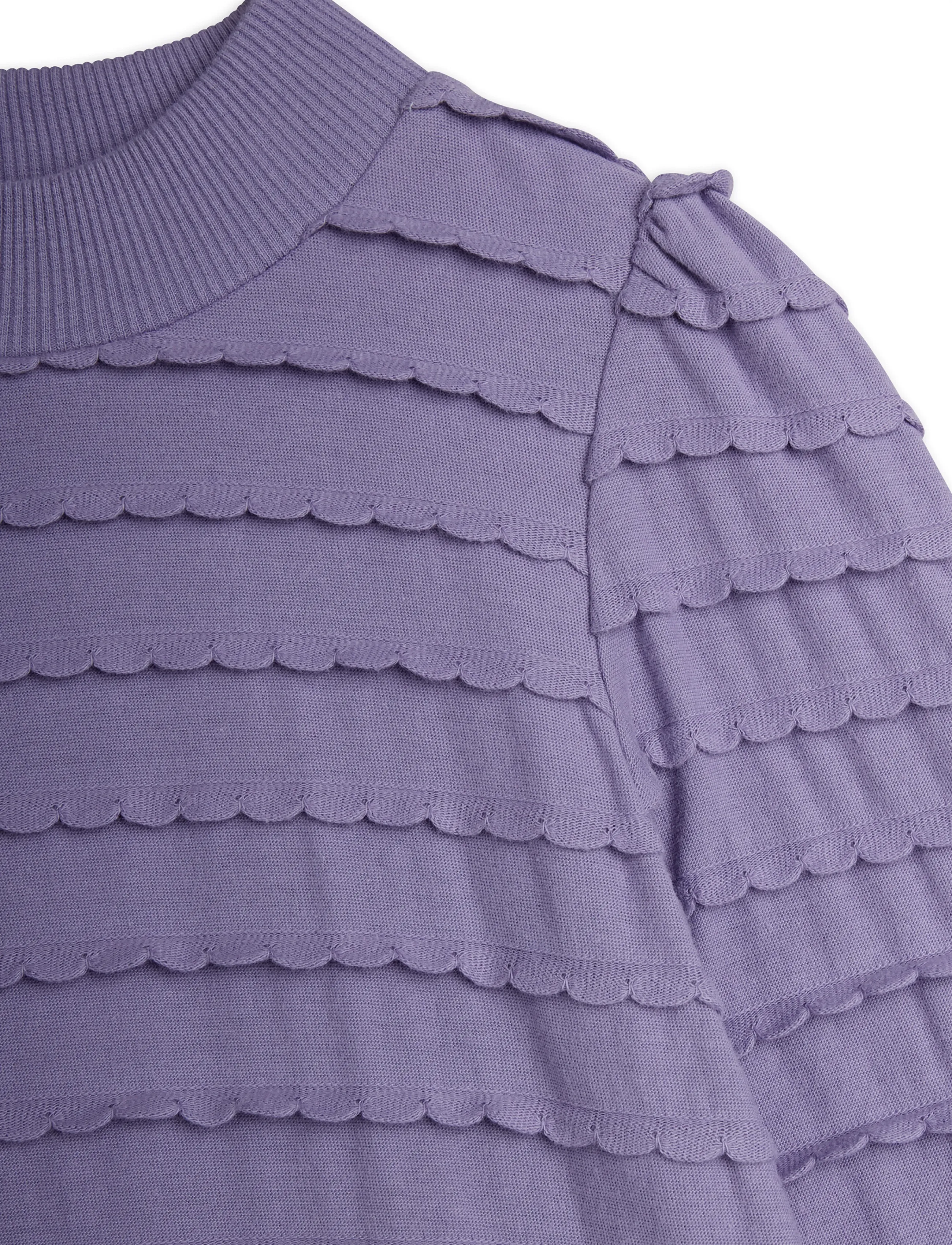 Mini Rodini - Textured frill ls dress - långärmade babyklänningar - purple - 2
