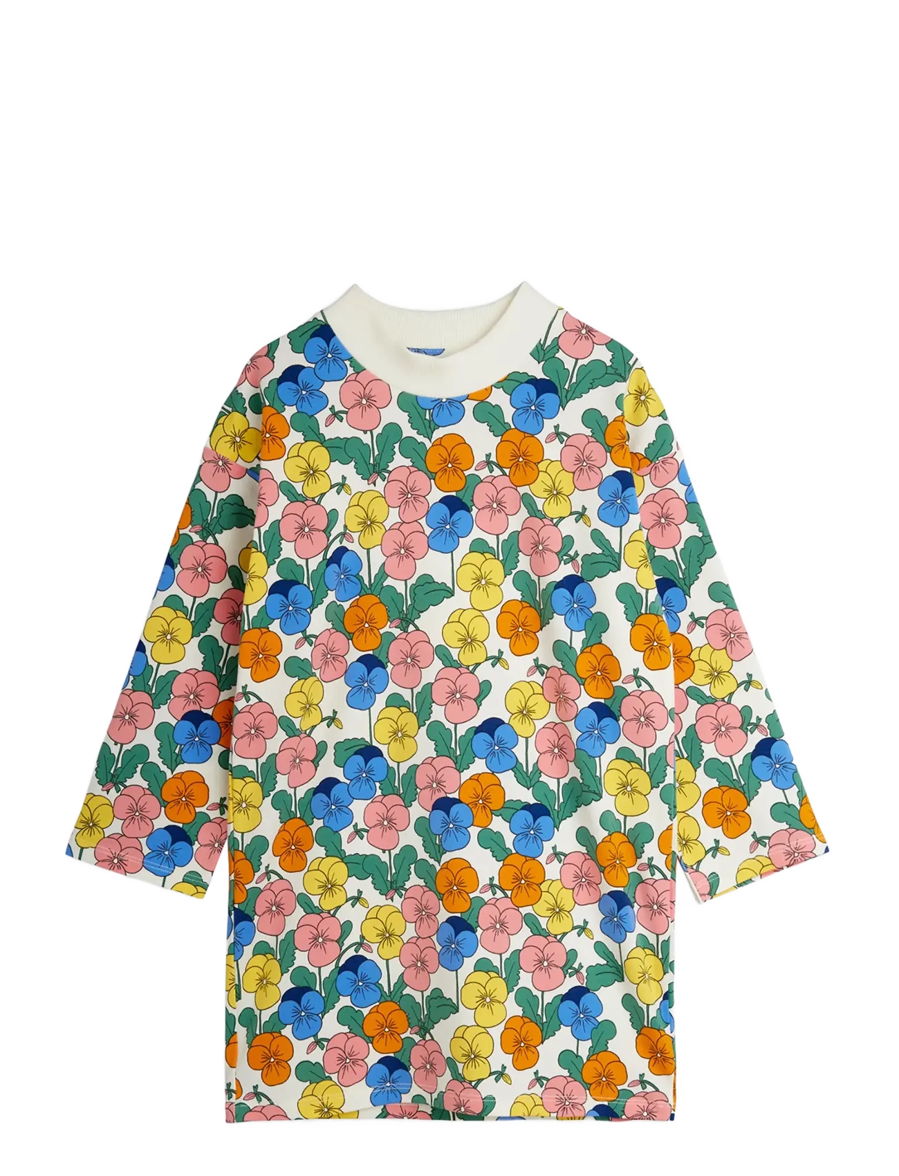 Mini Rodini Violas Aop Ls Dress, 116/122, Casual Dresses, Mehrfarbig/gemustert - Long-sleeved Kinder