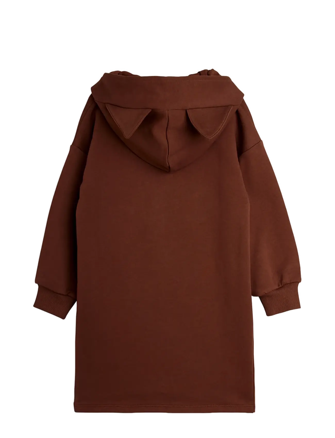 Mini Rodini - Cat ears hoodie sweatdress - brown - 1