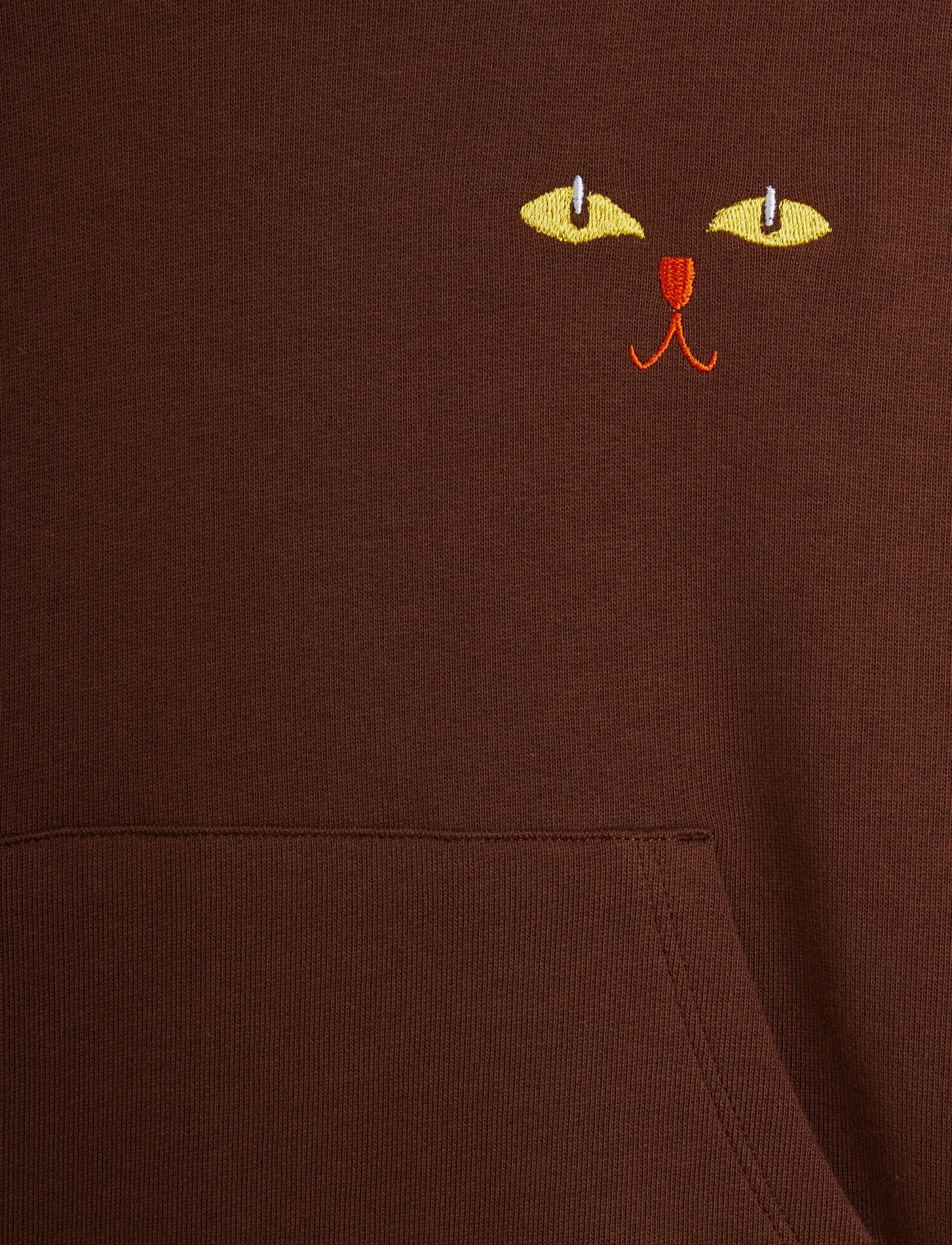 Mini Rodini - Cat ears hoodie sweatdress - brown - 2