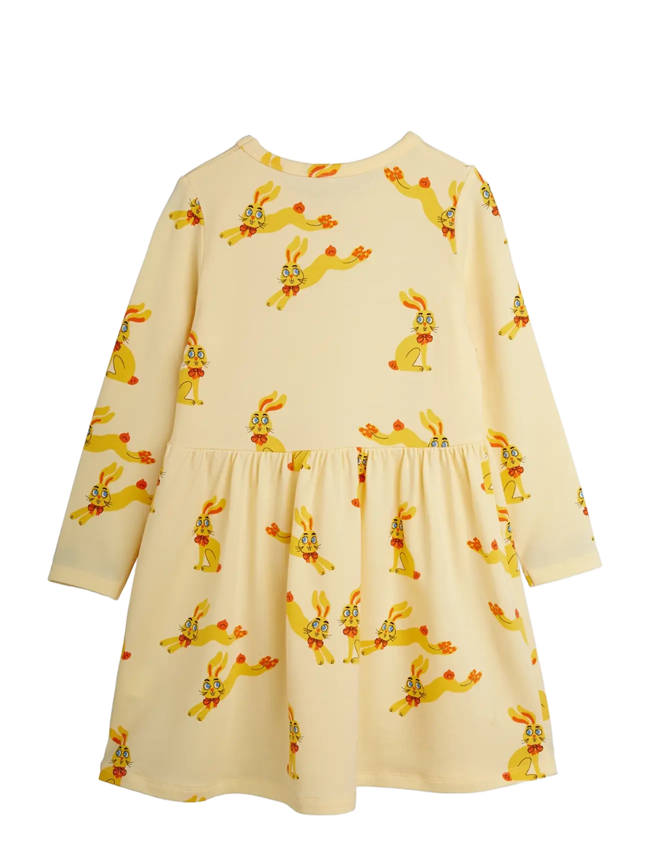 Mini Rodini - Rabbits aop ls dress - yellow - 1