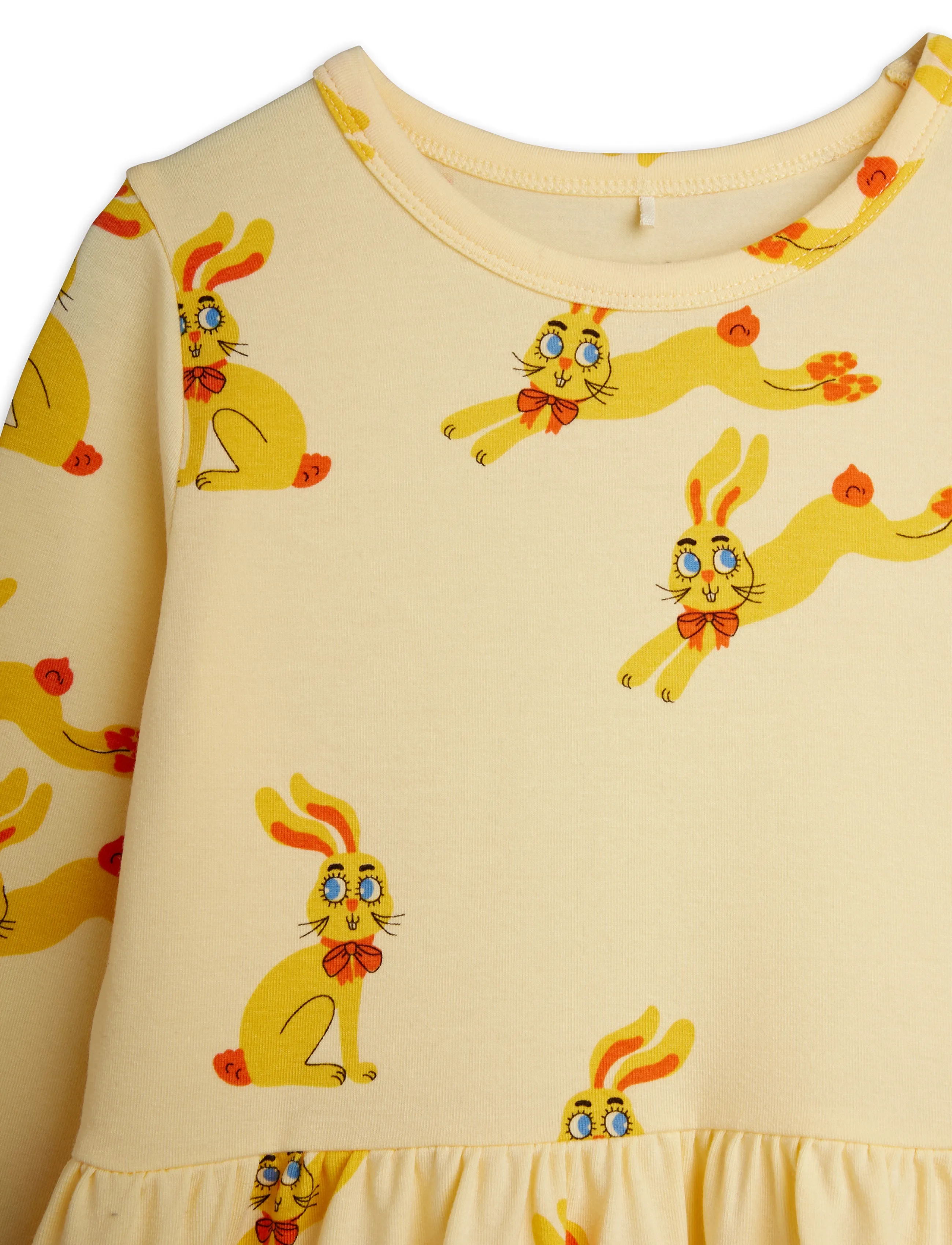 Mini Rodini - Rabbits aop ls dress - yellow - 2