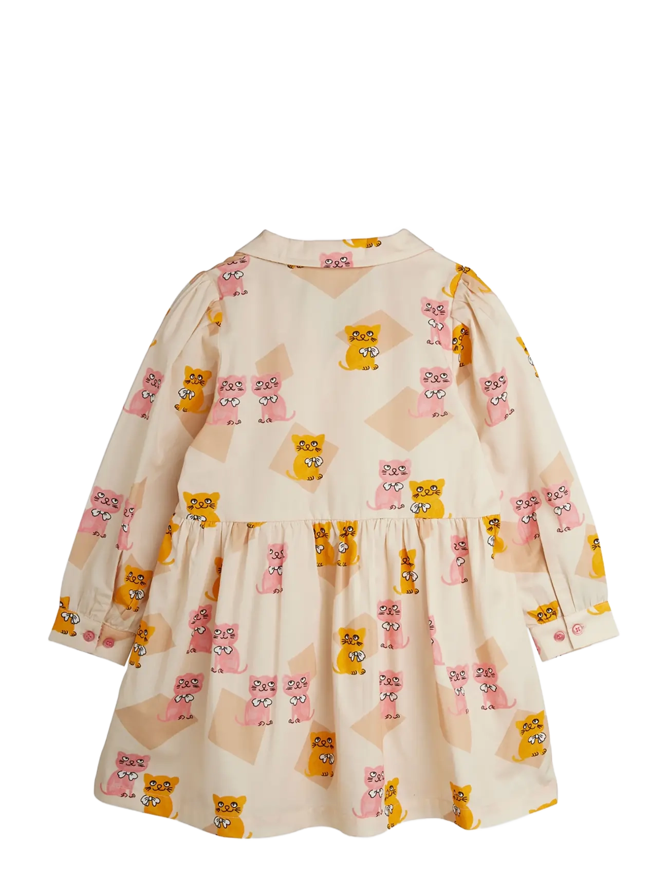 Mini Rodini - Kittens aop woven ls dress - långärmade babyklänningar - multi - 1