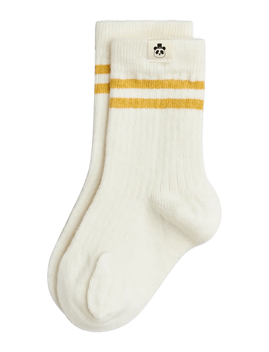 Mini Rodini - Wool rib 1-pack socks - babysokker - off-white - 0