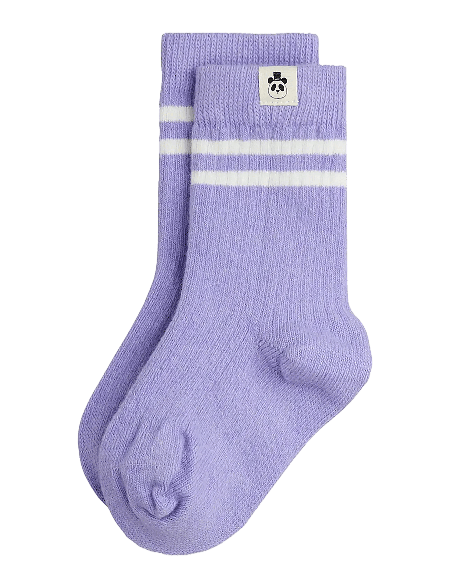 Mini Rodini - Wool rib 1-pack socks - baby socks - purple - 0