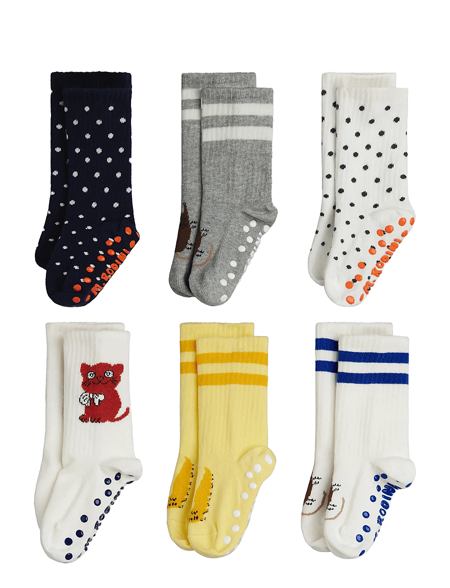 Mini Rodini - Kitten 6-pack anti-slip socks - skarpetki dla niemowląt - multi - 0
