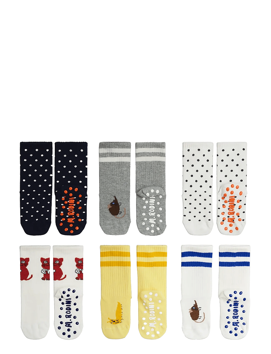 Mini Rodini - Kitten 6-pack anti-slip socks - skarpetki dla niemowląt - multi - 1