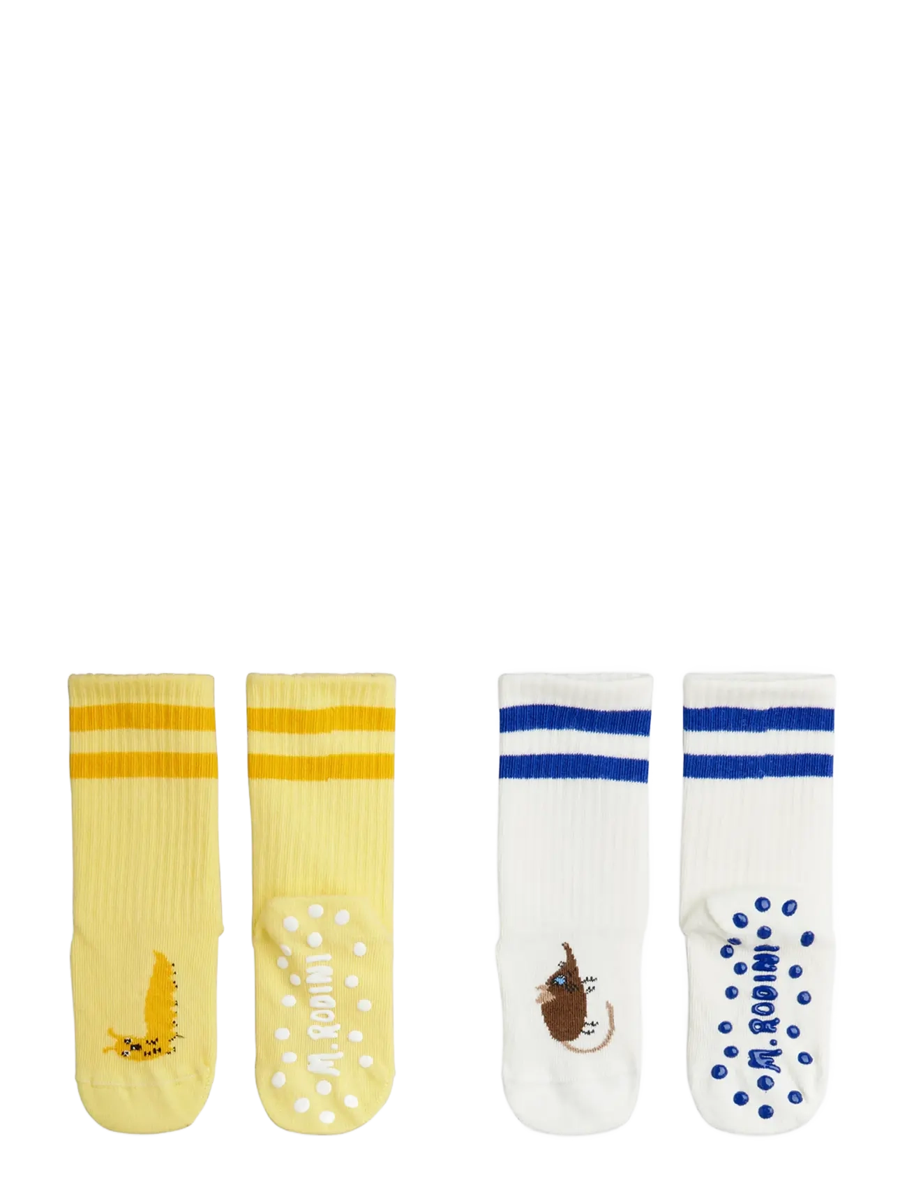 Mini Rodini - Velvet worm 2-pack anti-slip socks - beebisokid - multi - 1