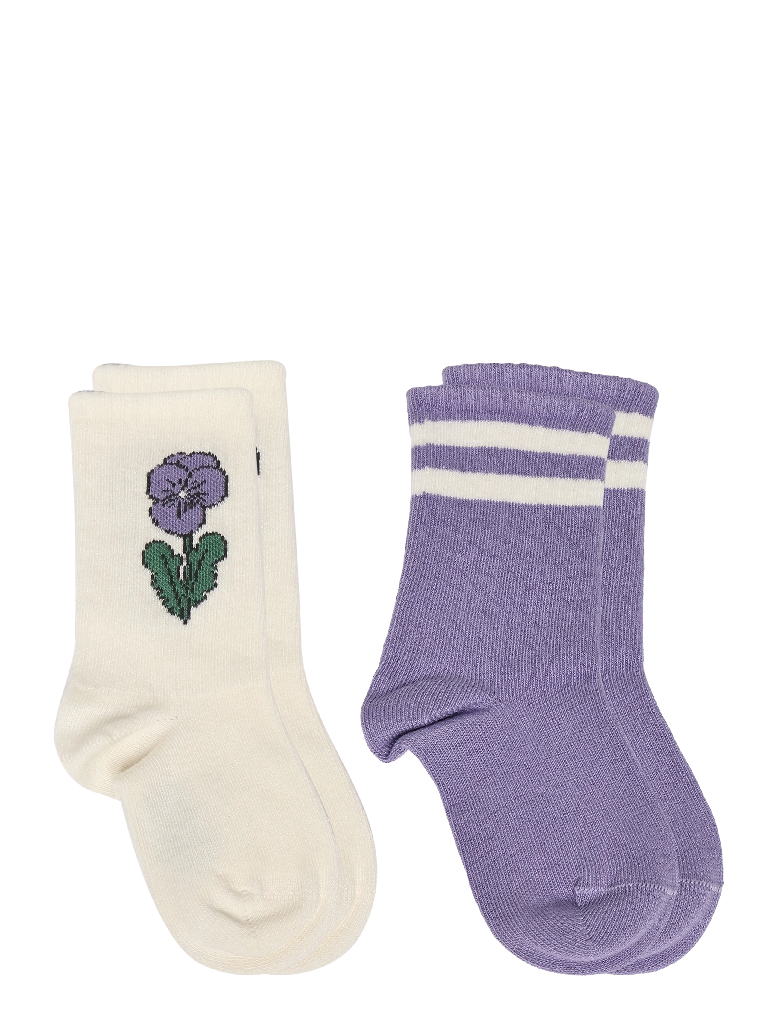 Mini Rodini - Viola stripe 2-pack socks - strumpor - multi - 1