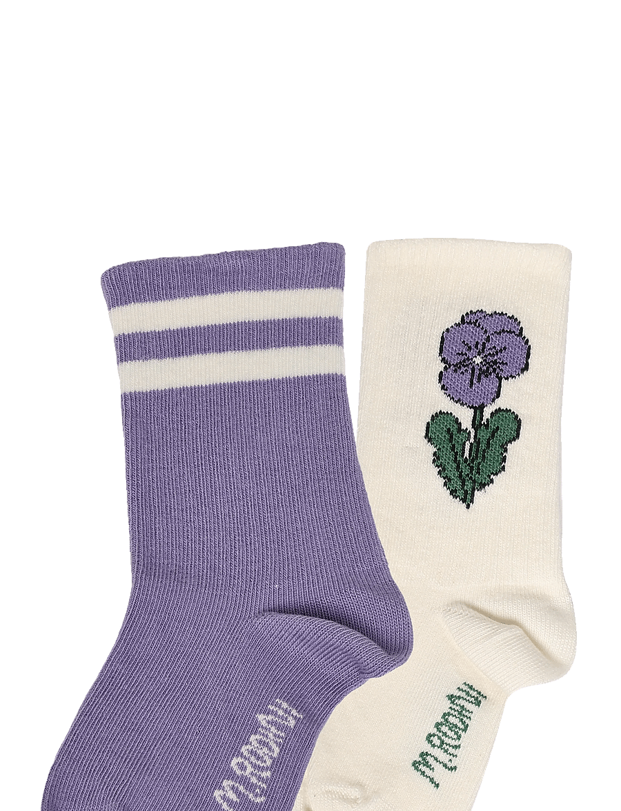 Mini Rodini - Viola stripe 2-pack socks - strumpor - multi - 2