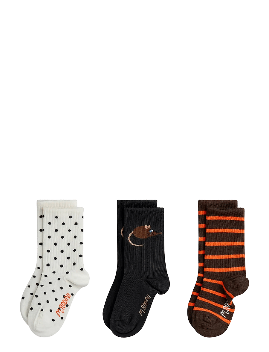 Mini Rodini - Elephant shrew 3-pack socks - sokid - multi - 0