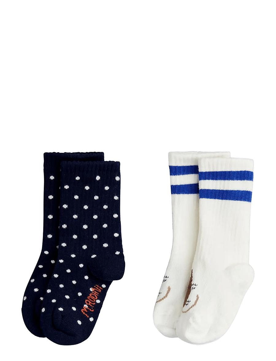Mini Rodini - Elephant shrew 2-pack socks - beebisokid - multi - 0