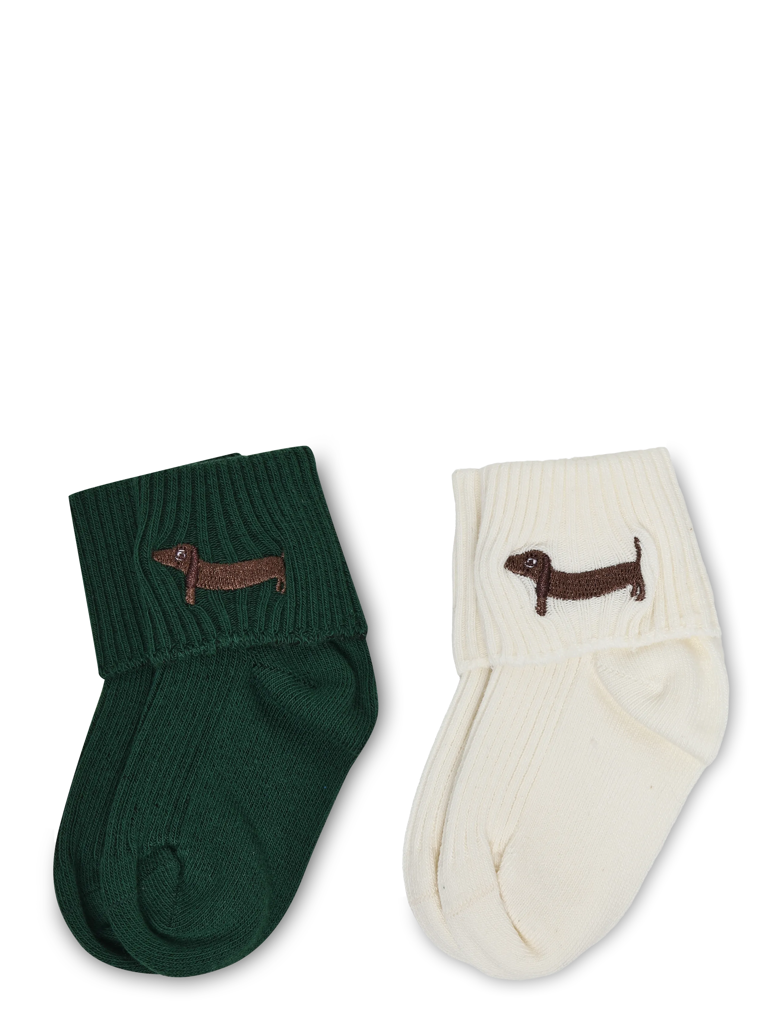 Mini Rodini Dog emb 2-pack ribbed baby socks - Clothing - MULTI / multi