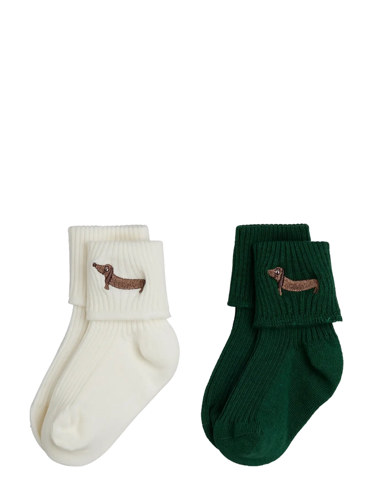 Mini Rodini Dog emb 2-pack ribbed baby socks - Imik  44-92 - MULTI / multi