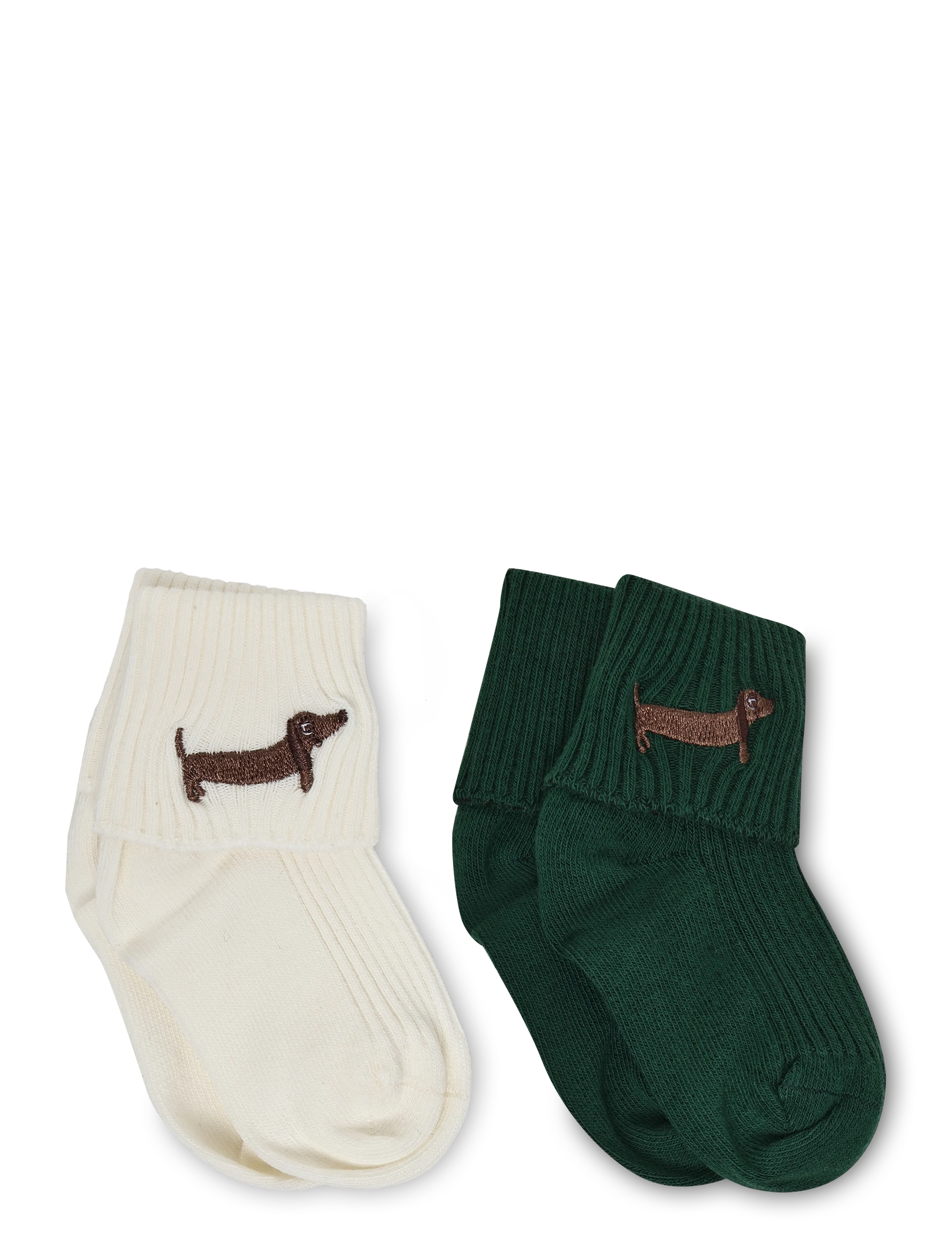 Mini Rodini - Dog emb 2-pack ribbed baby socks - beebisokid - multi - 1