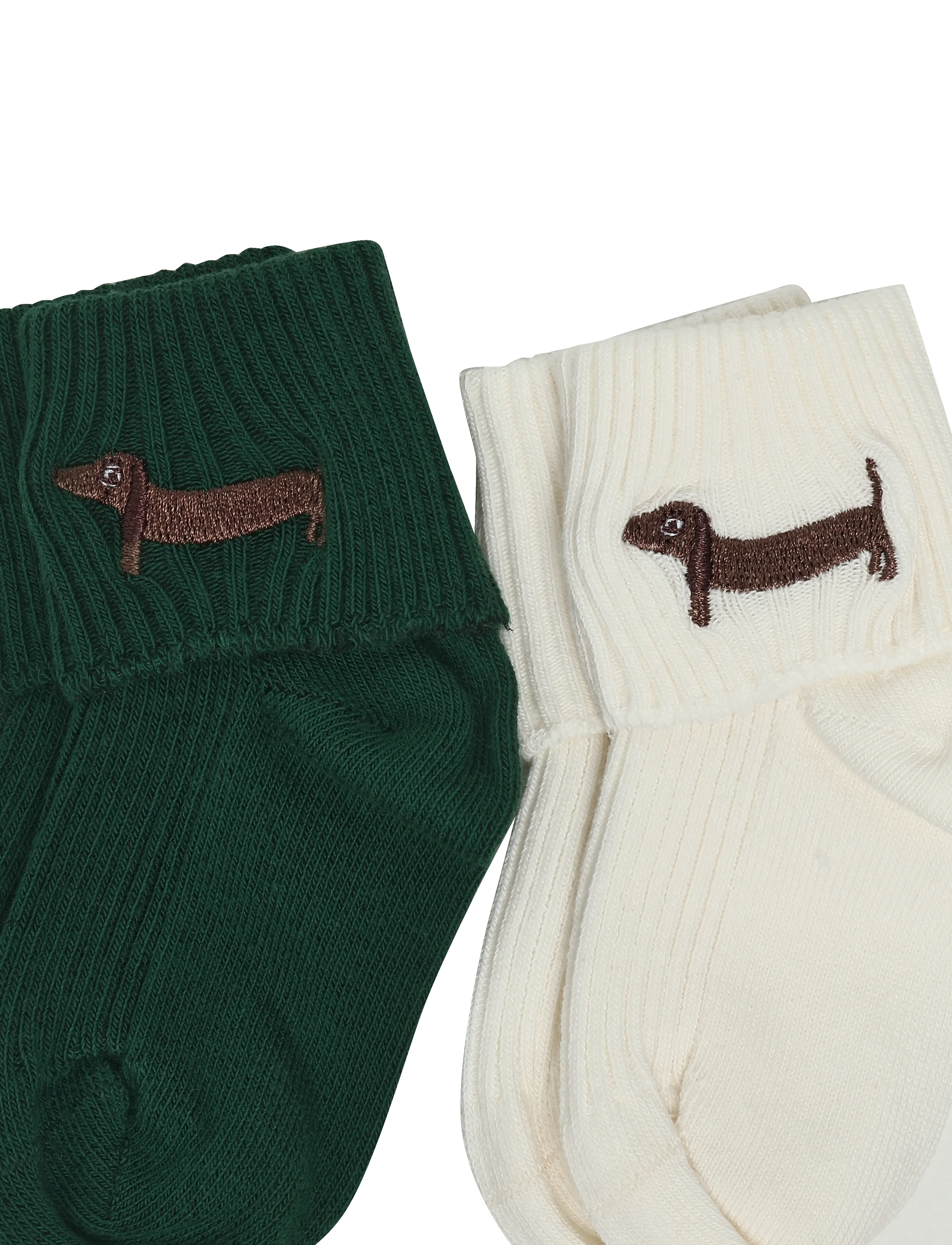Mini Rodini - Dog emb 2-pack ribbed baby socks - beebisokid - multi - 2