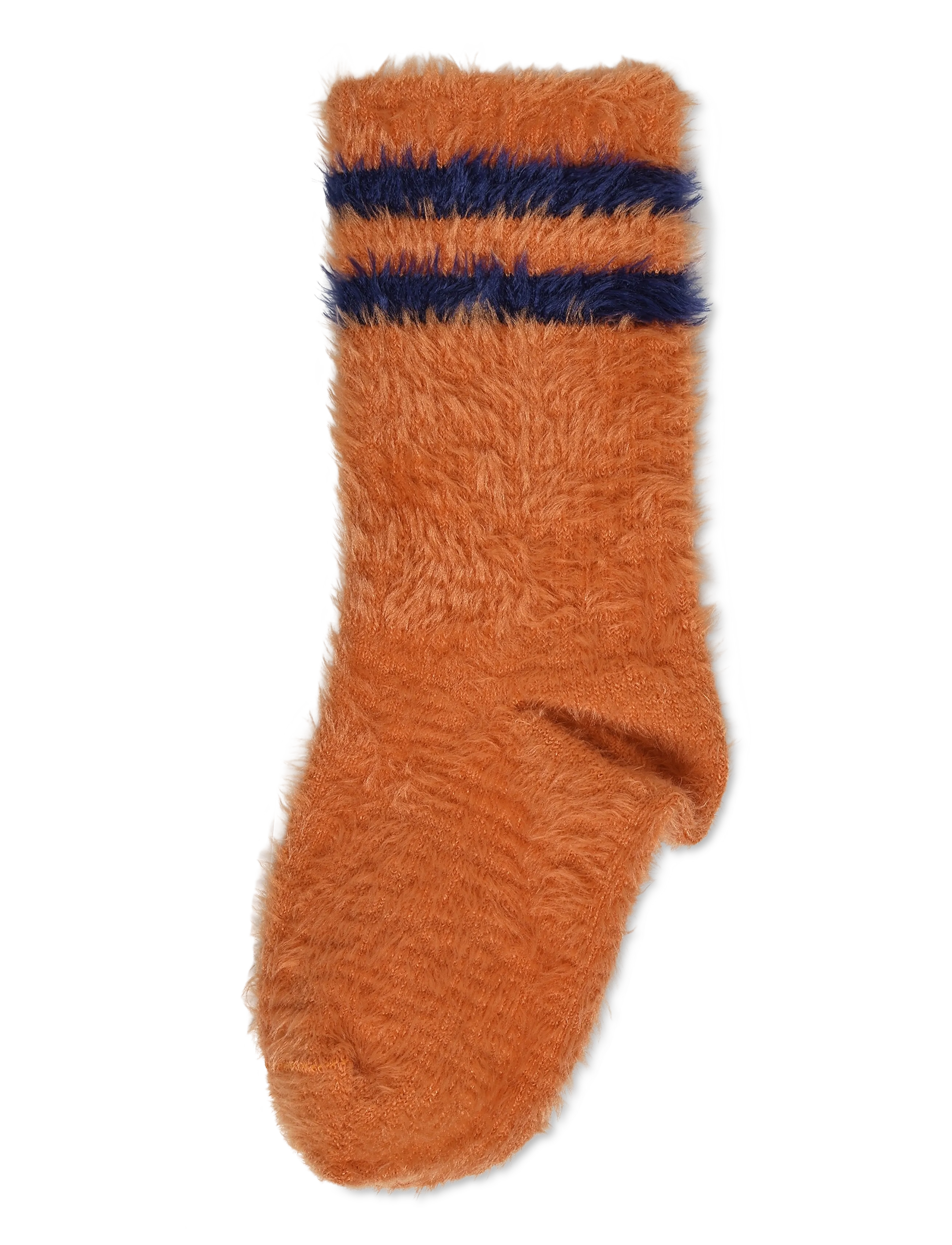 Mini Rodini Stripe Fluffy 1-Pack Socks, Børn, Fluffy Stribede Sokker, Orange, Str: 28/31