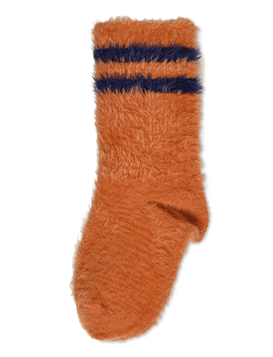 Mini Rodini - Stripe fluffy 1-pack socks - beebisokid - orange - 0