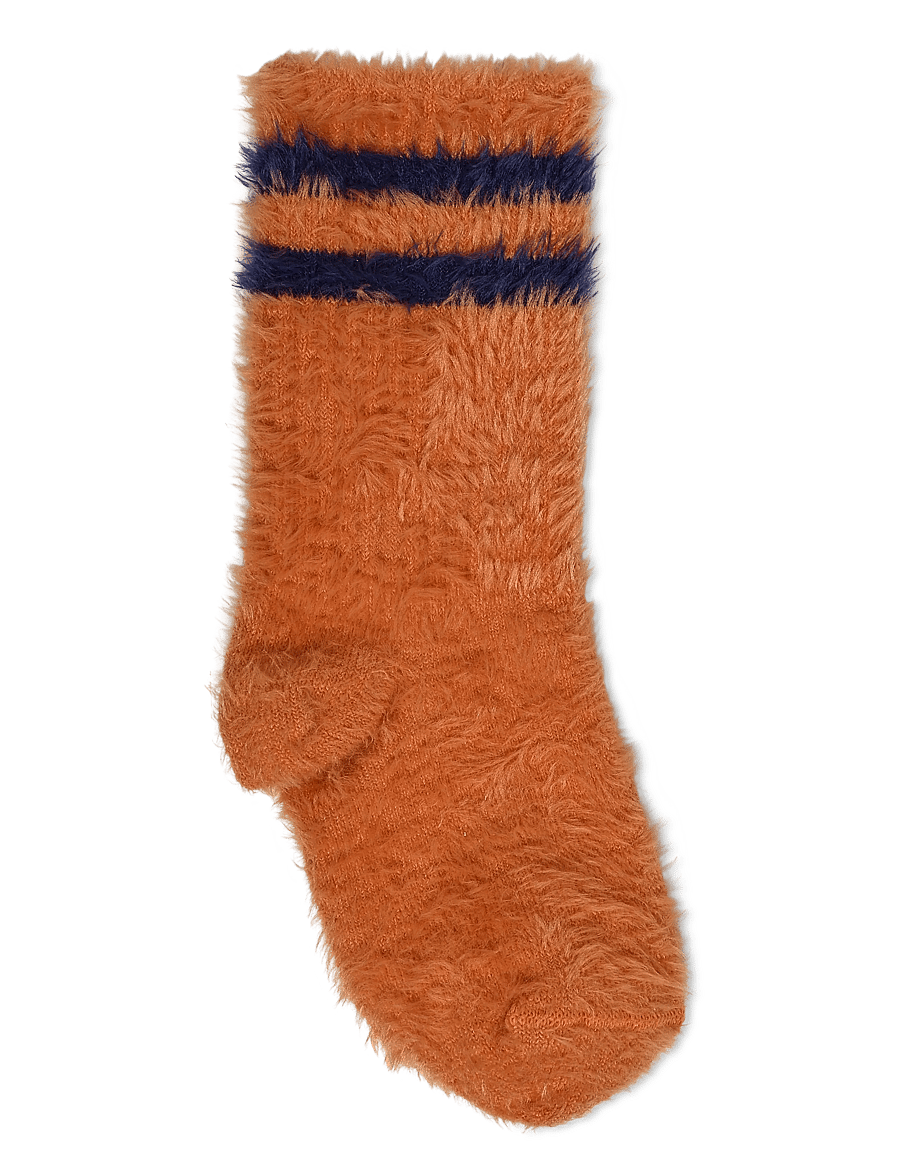 Mini Rodini - Stripe fluffy 1-pack socks - beebisokid - orange - 1