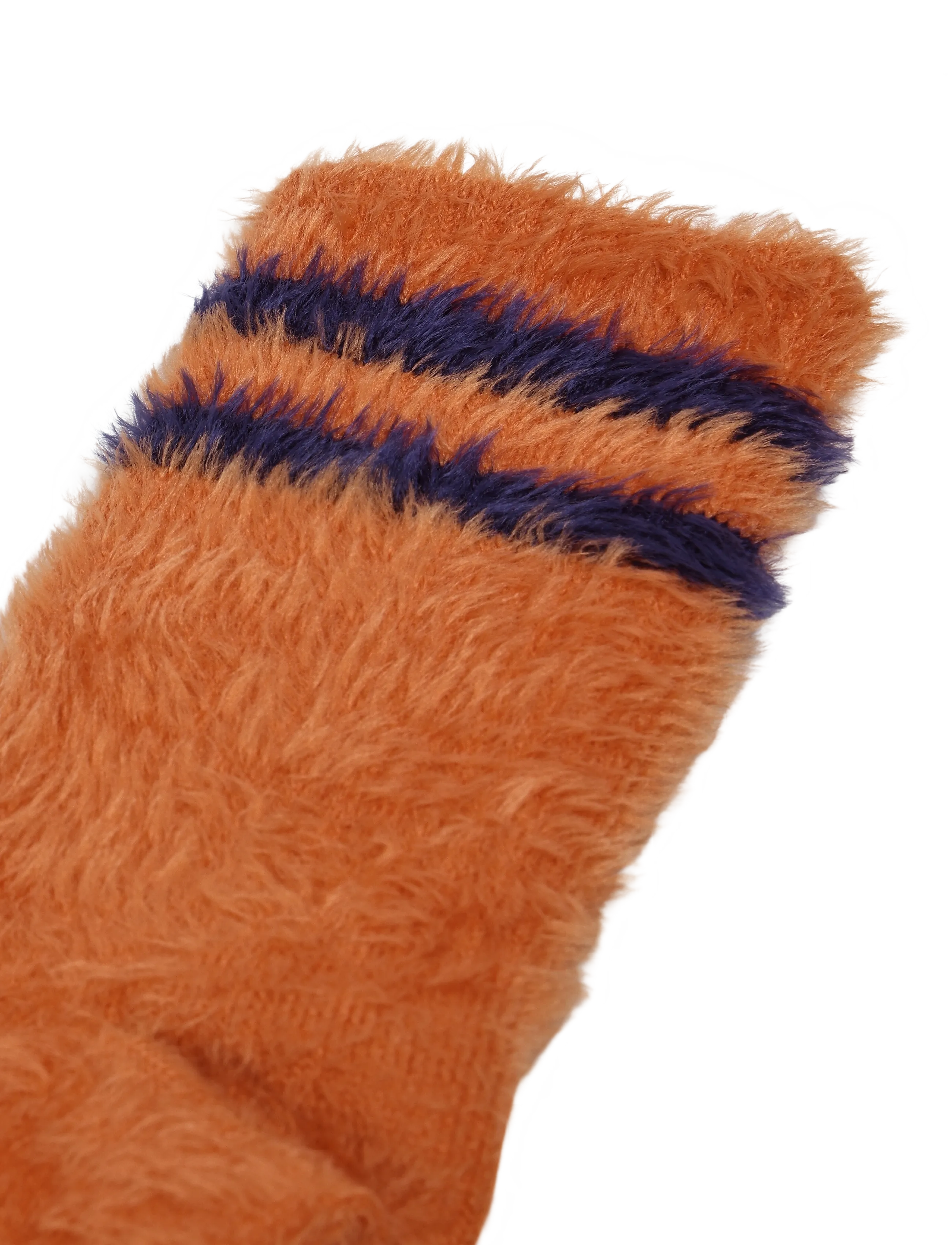 Mini Rodini - Stripe fluffy 1-pack socks - beebisokid - orange - 2