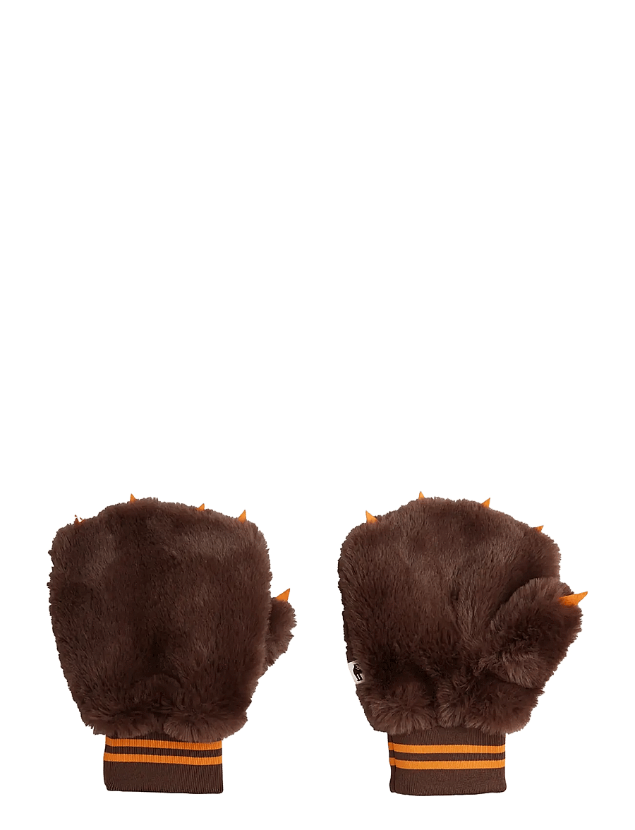 Mini Rodini - Faux fur mittens - handschuhe - brown - 0